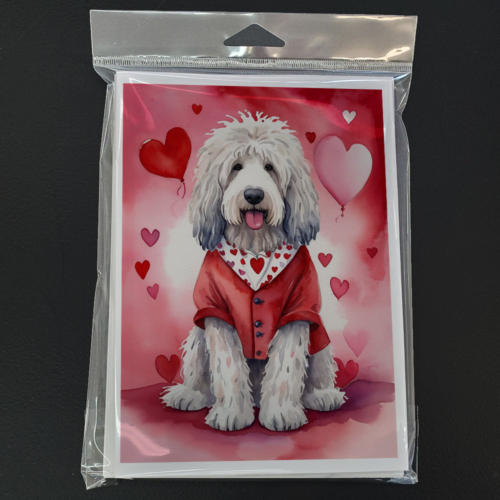 Komondor My Valentine Greeting Cards Pack of 8