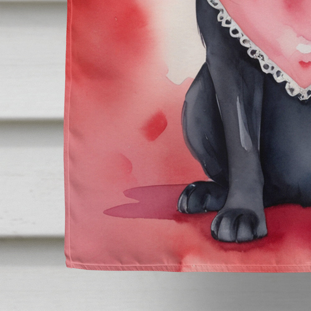 Black Labrador Retriever My Valentine House Flag