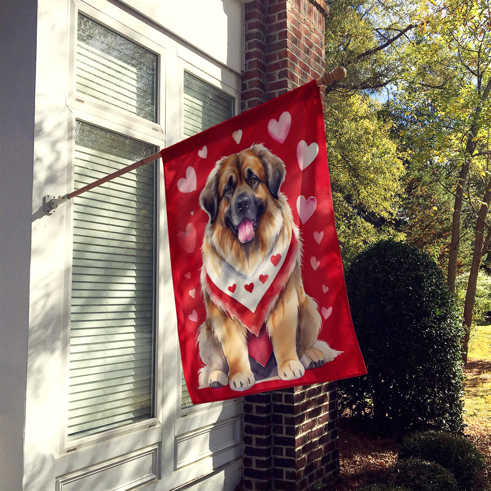 Leonberger My Valentine House Flag