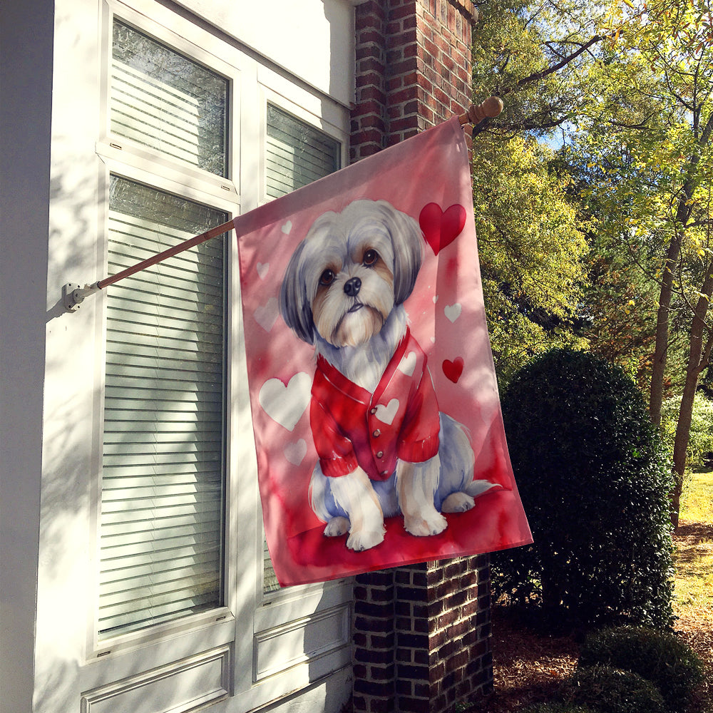 Buy this Lhasa Apso My Valentine House Flag