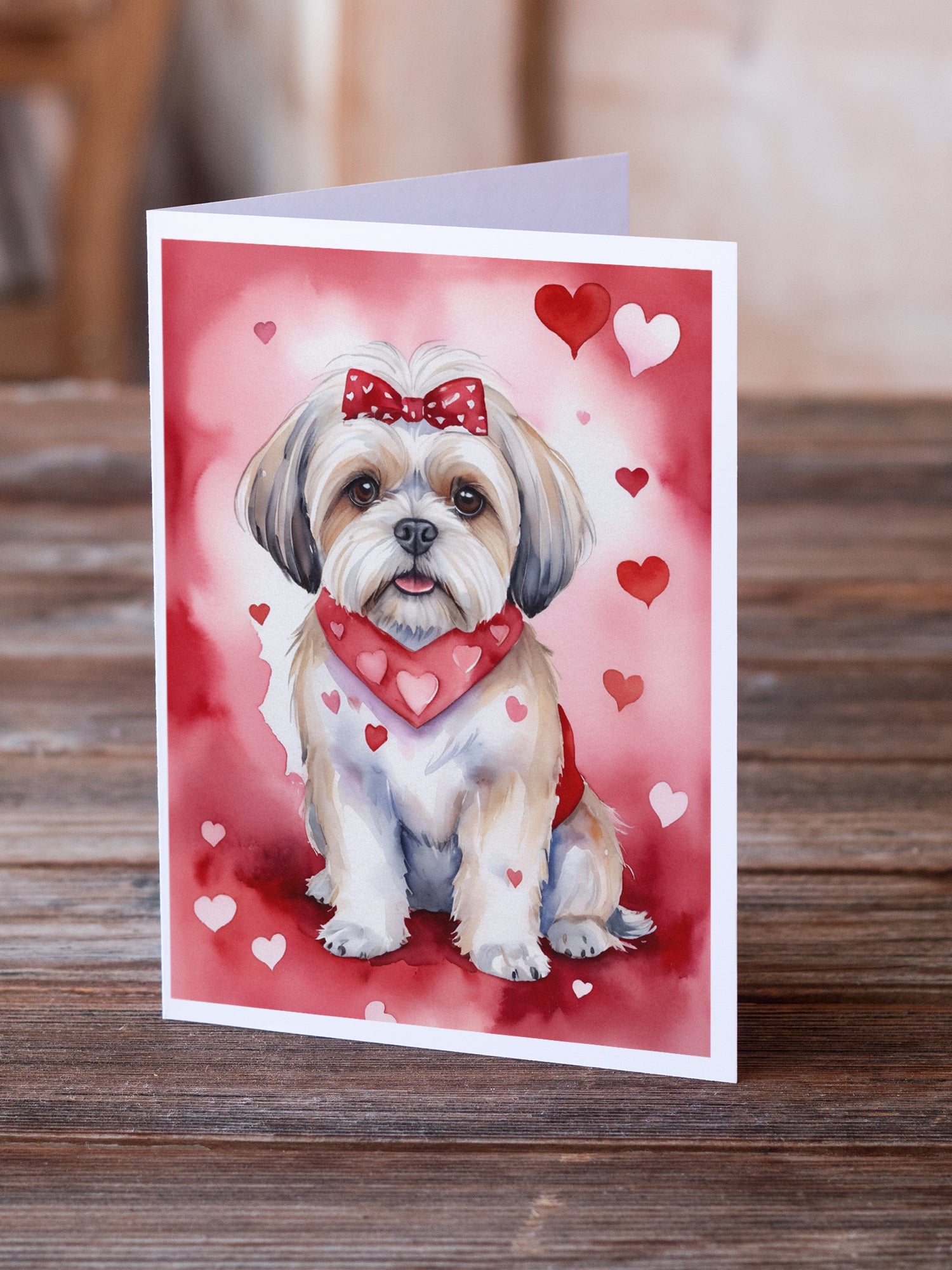 Lhasa Apso My Valentine Greeting Cards Pack of 8