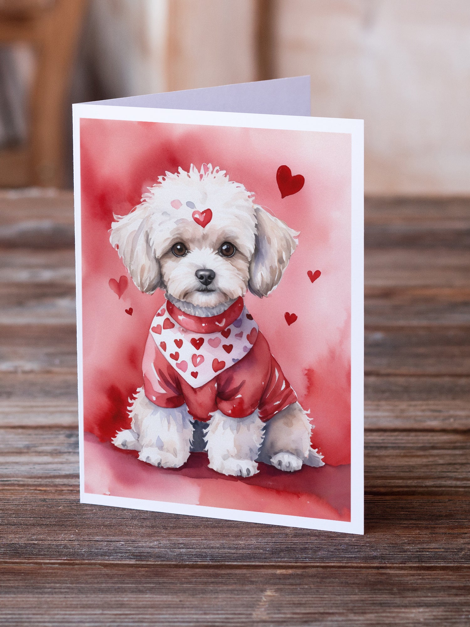 Maltipoo My Valentine Greeting Cards Pack of 8