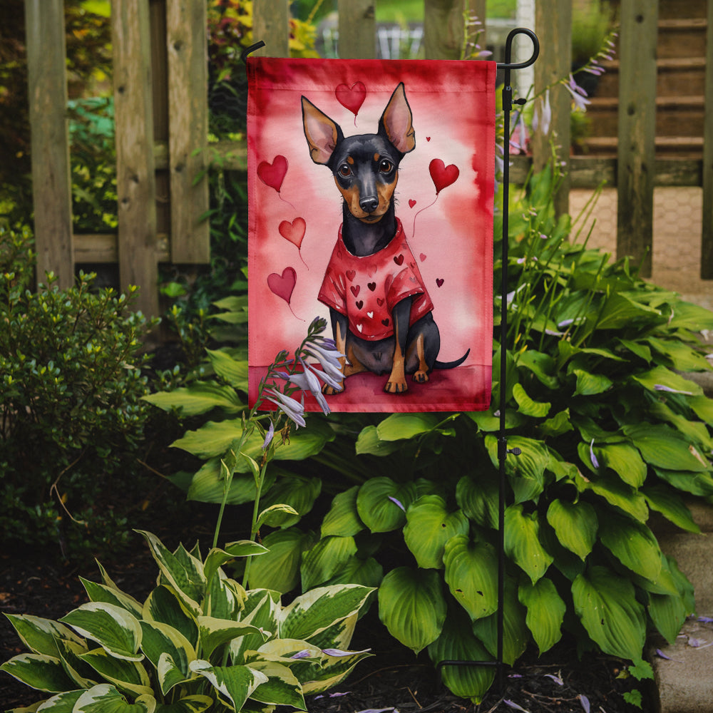 Manchester Terrier My Valentine Garden Flag
