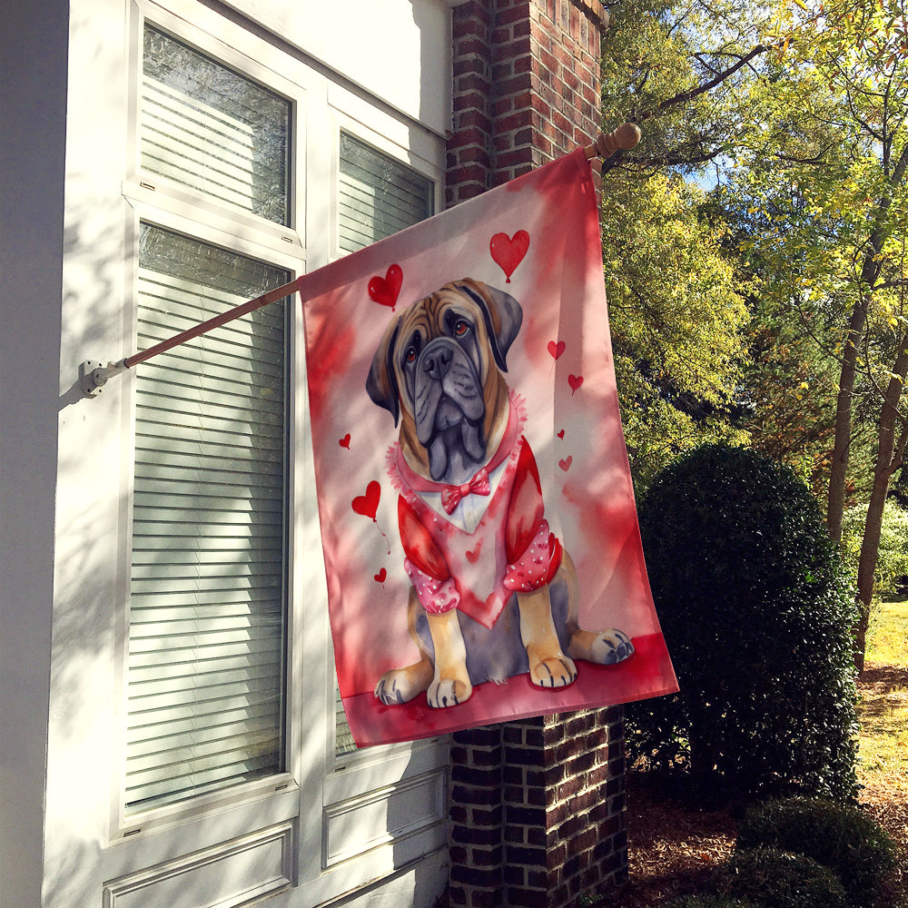 Mastiff My Valentine House Flag
