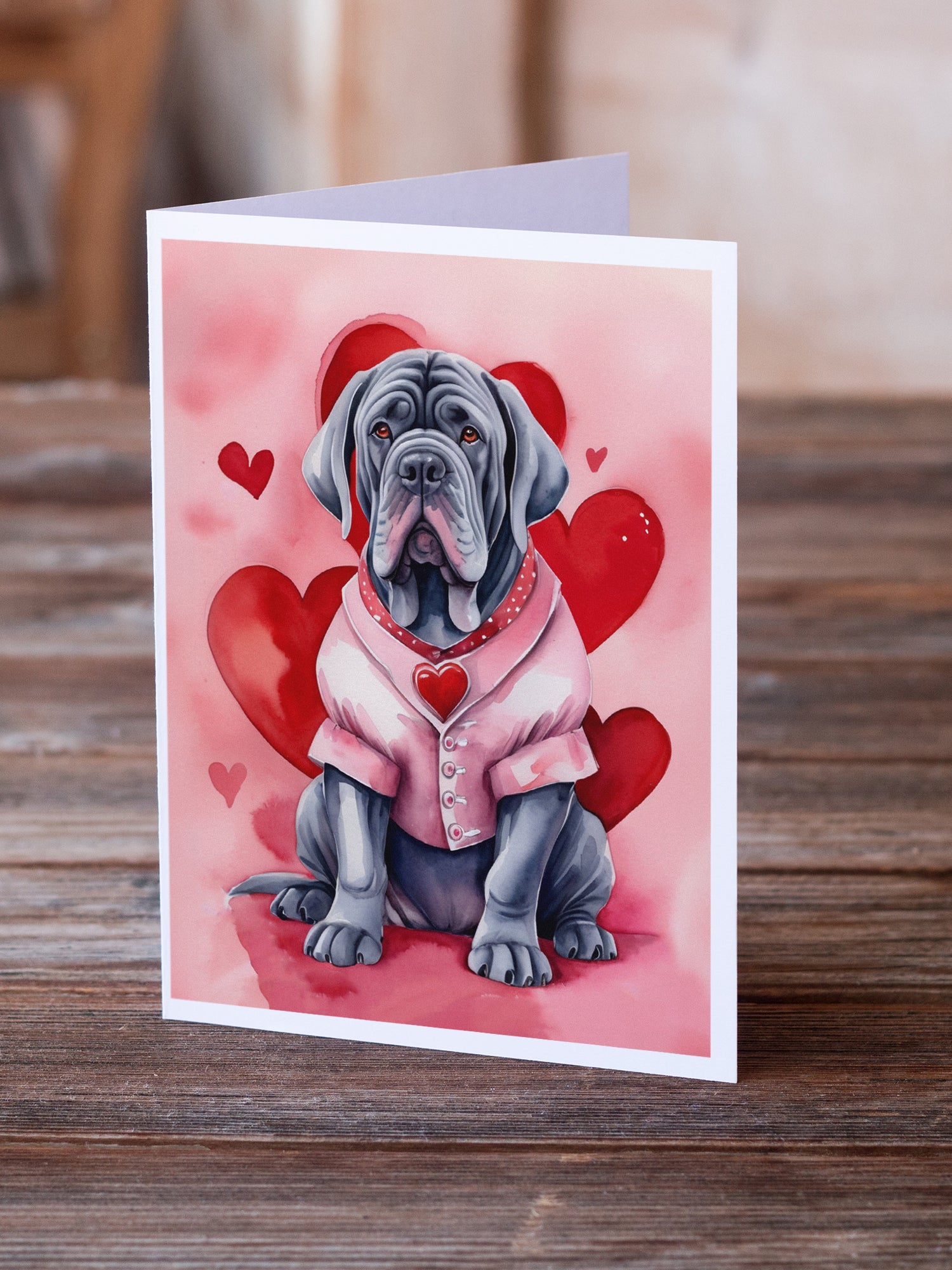 Neapolitan Mastiff My Valentine Greeting Cards Pack of 8