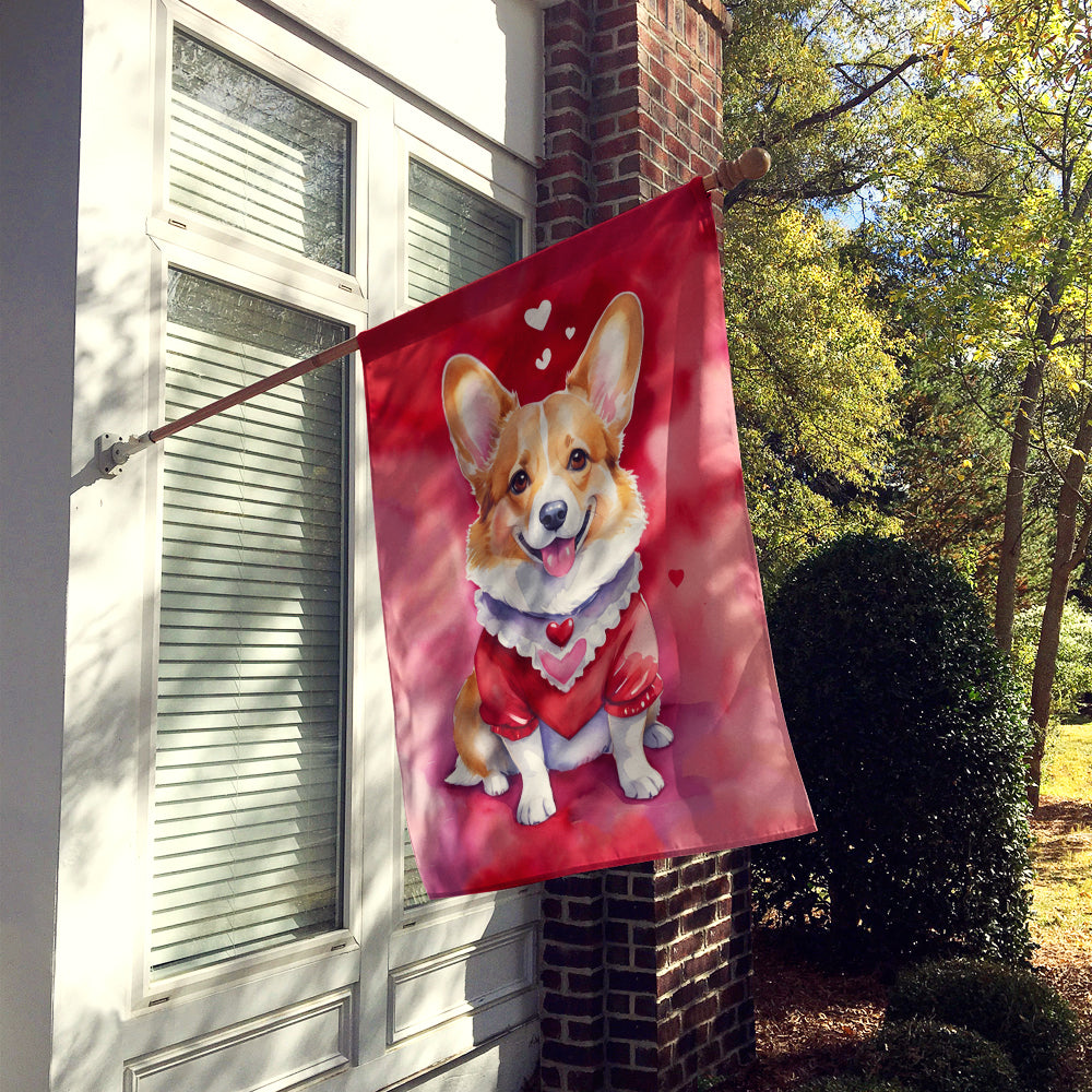 Buy this Corgi My Valentine House Flag