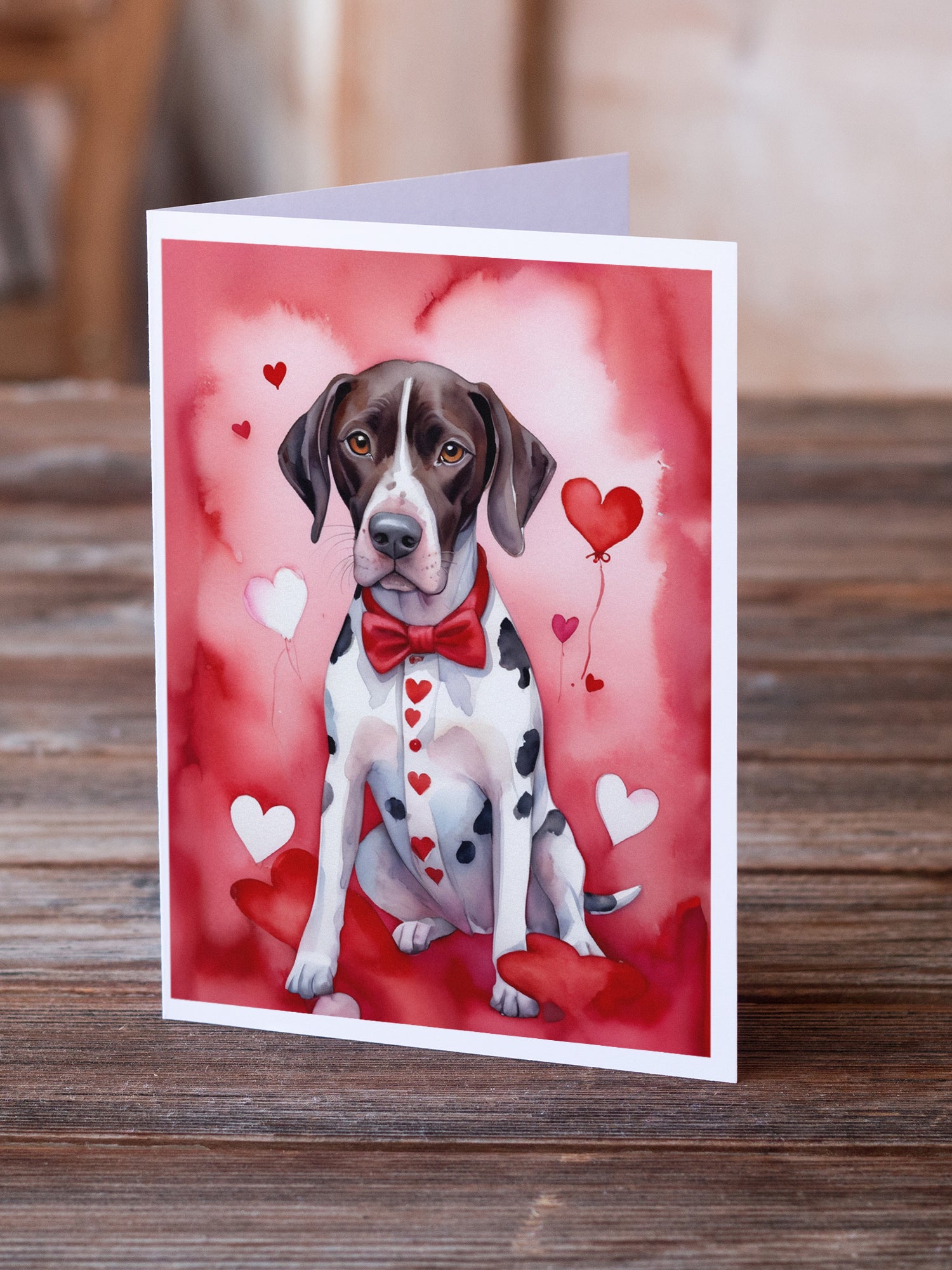 Pointer My Valentine Greeting Cards Pack of 8