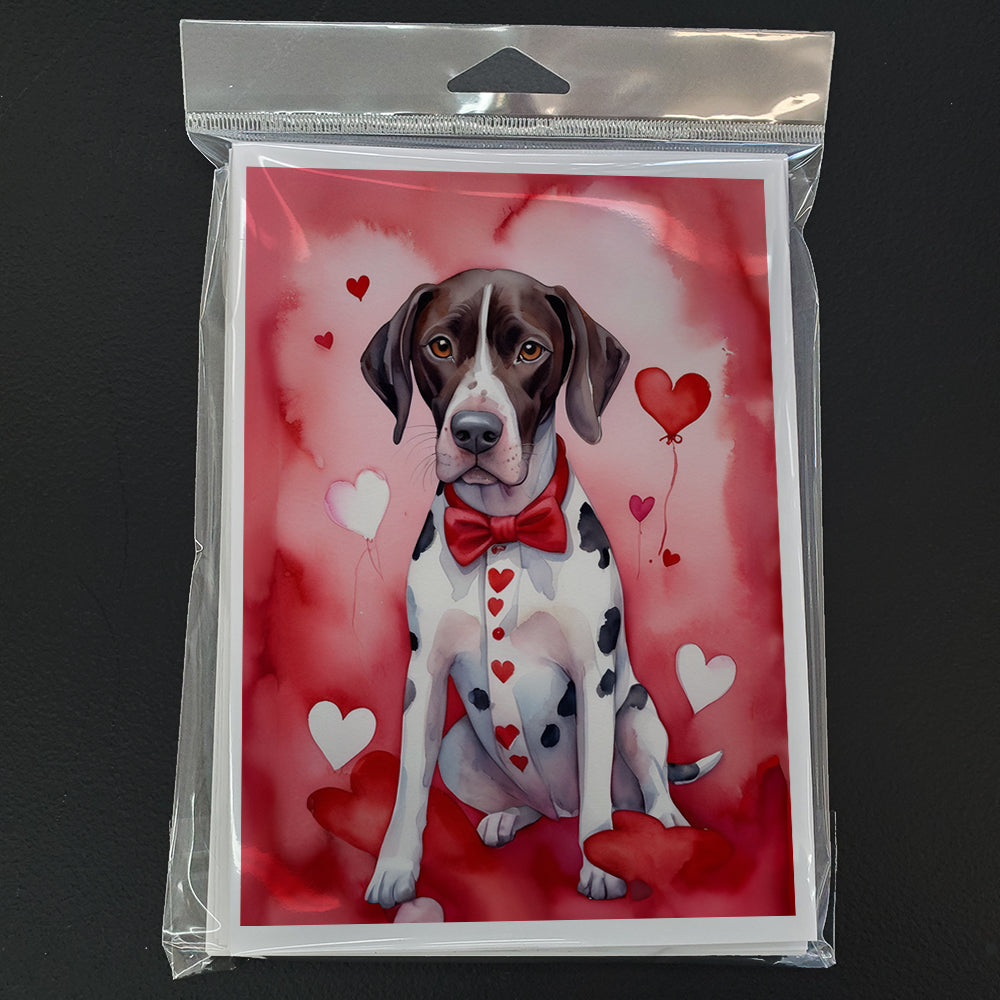 Pointer My Valentine Greeting Cards Pack of 8