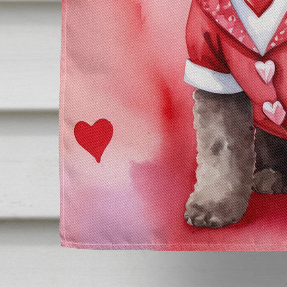 Chocolate Poodle My Valentine House Flag