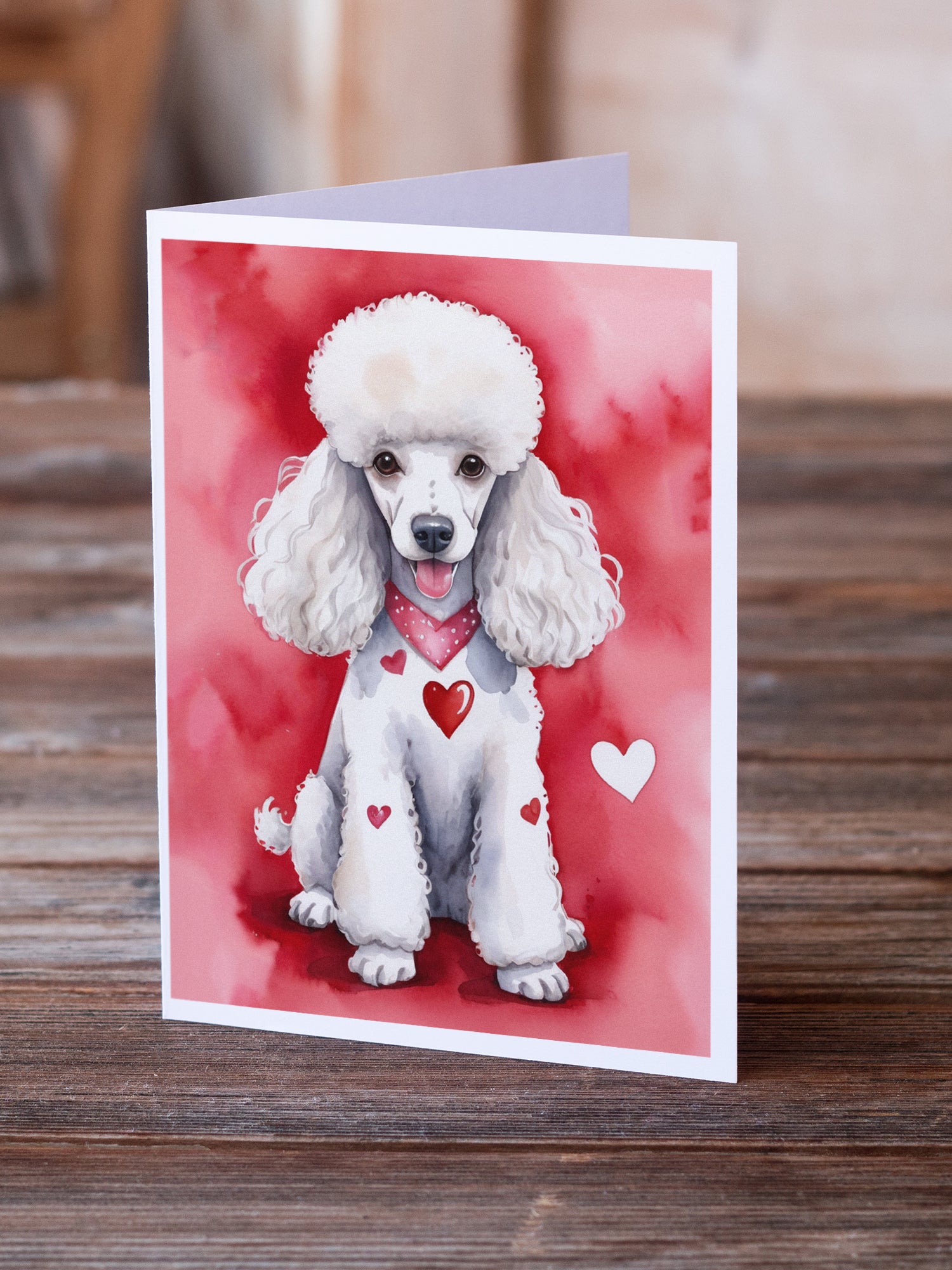 Buy this White Poodle My Valentine Greeting Cards Pack of 8