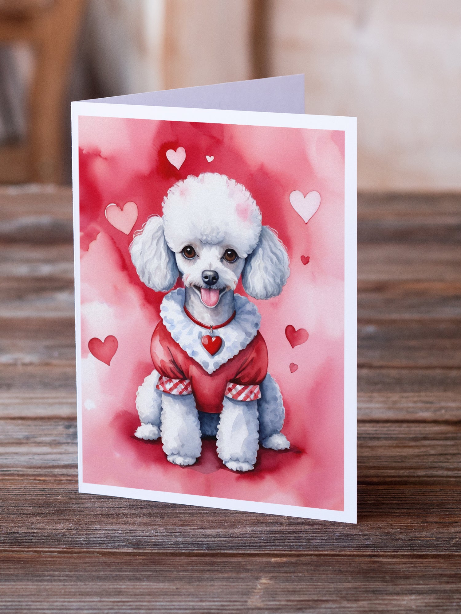 Buy this White Poodle My Valentine Greeting Cards Pack of 8