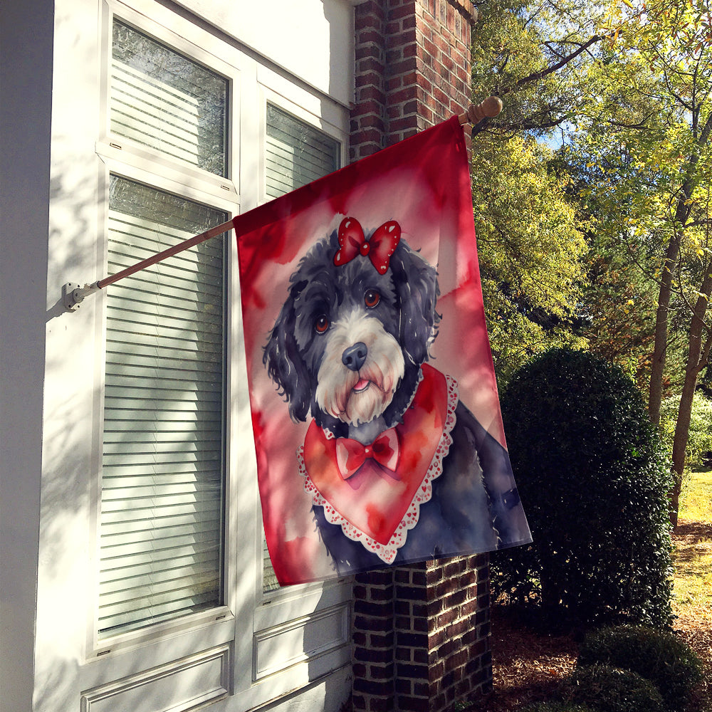 Buy this Portuguese Water Dog My Valentine House Flag