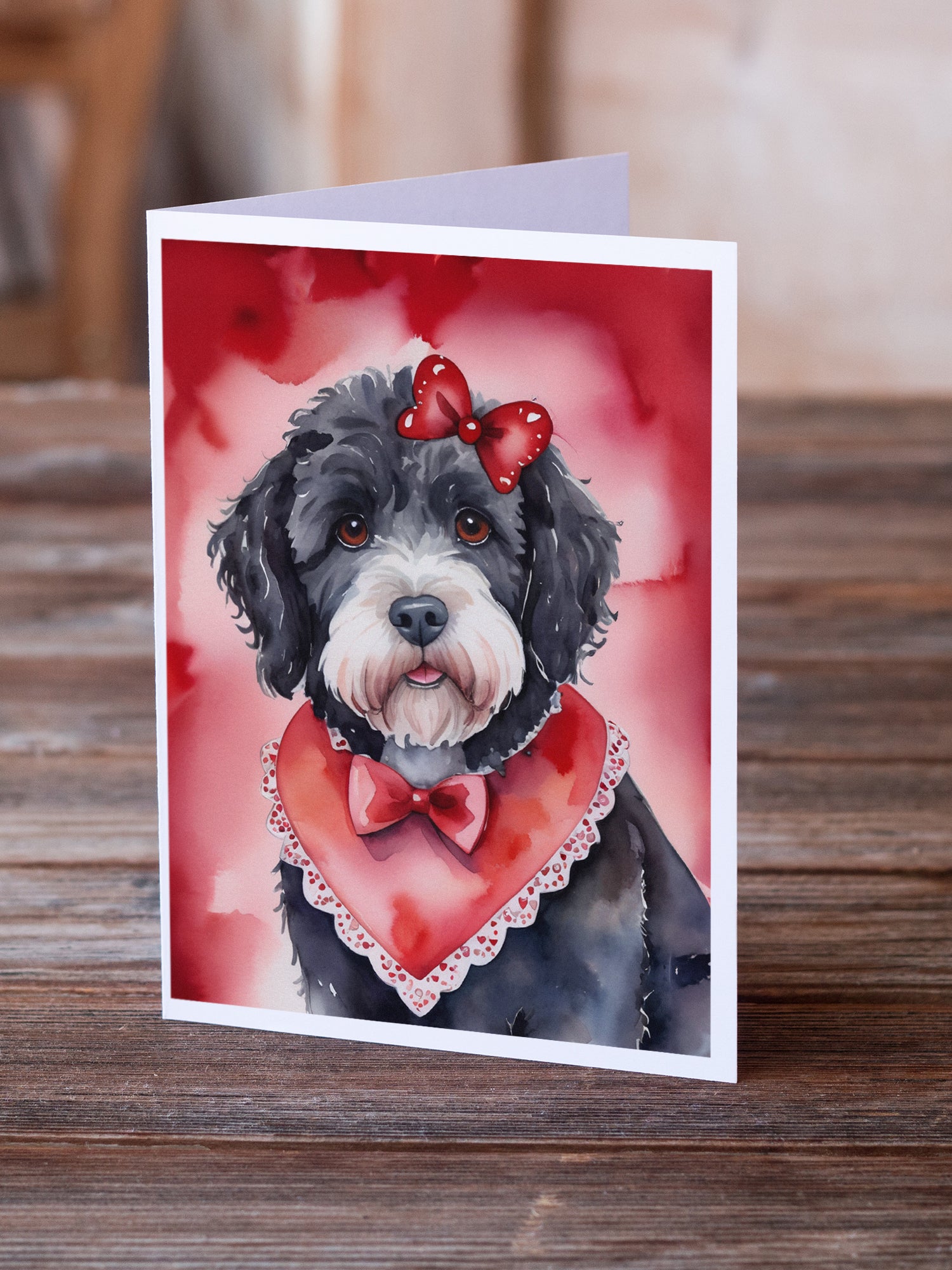 Portuguese Water Dog My Valentine Greeting Cards Pack of 8