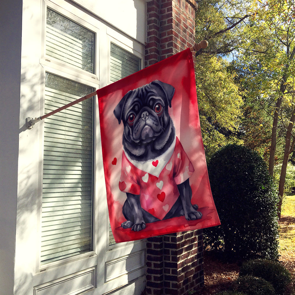 Buy this Pug My Valentine House Flag