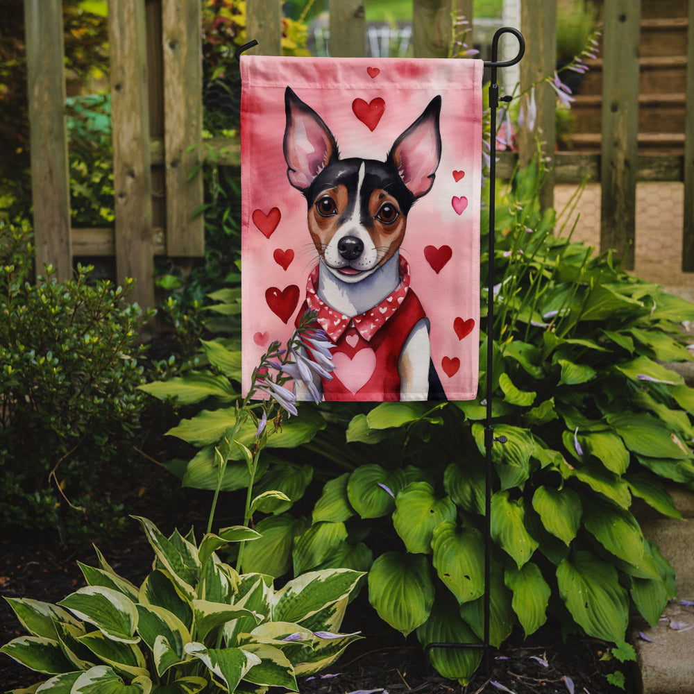 Rat Terrier My Valentine Garden Flag
