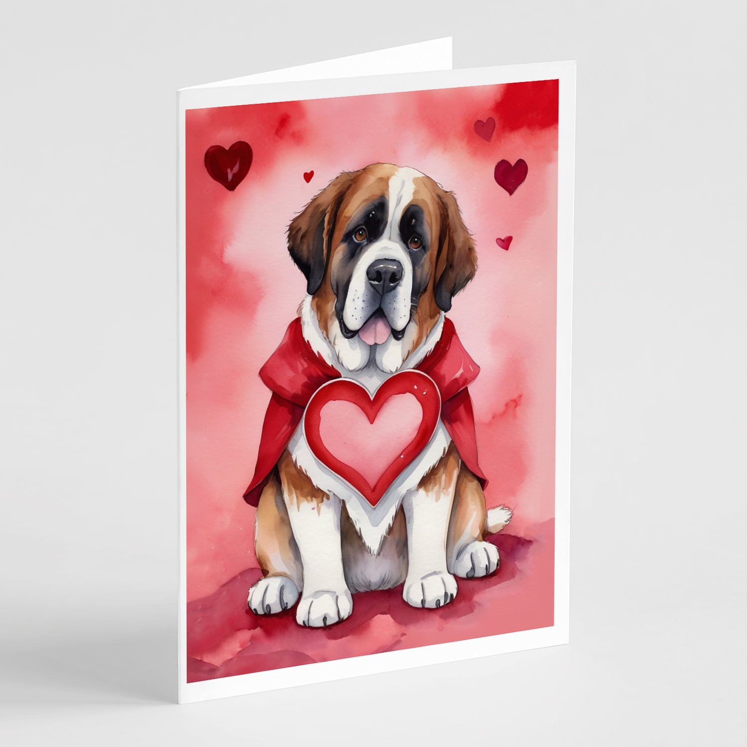 Buy this Saint Bernard My Valentine Greeting Cards Pack of 8