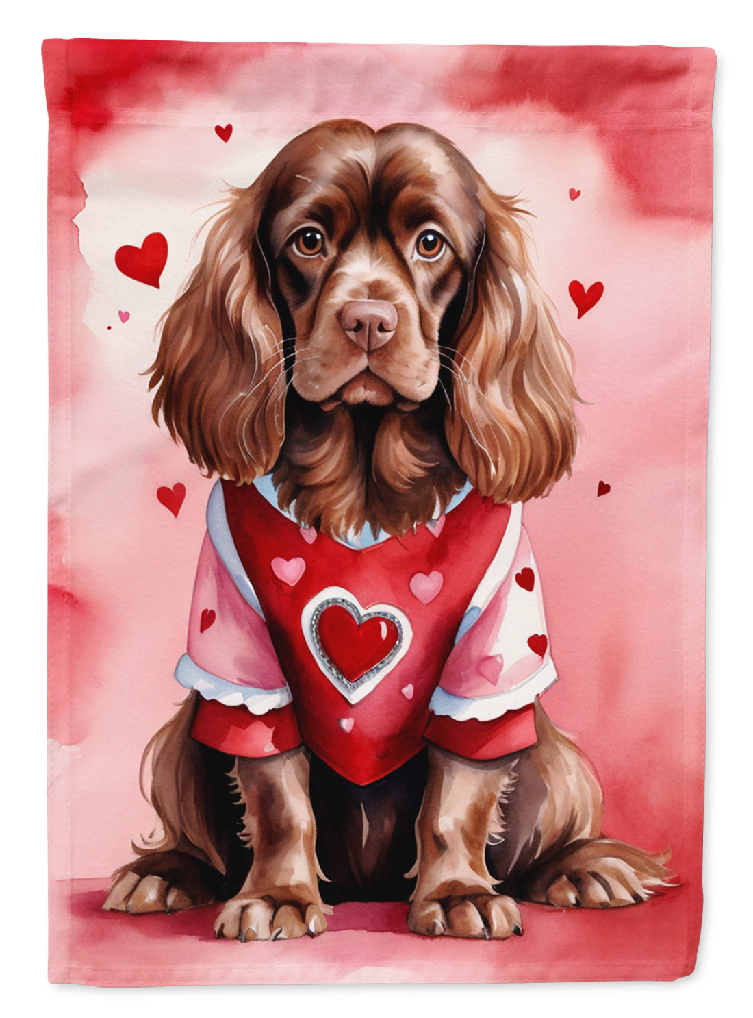 Buy this Sussex Spaniel My Valentine House Flag