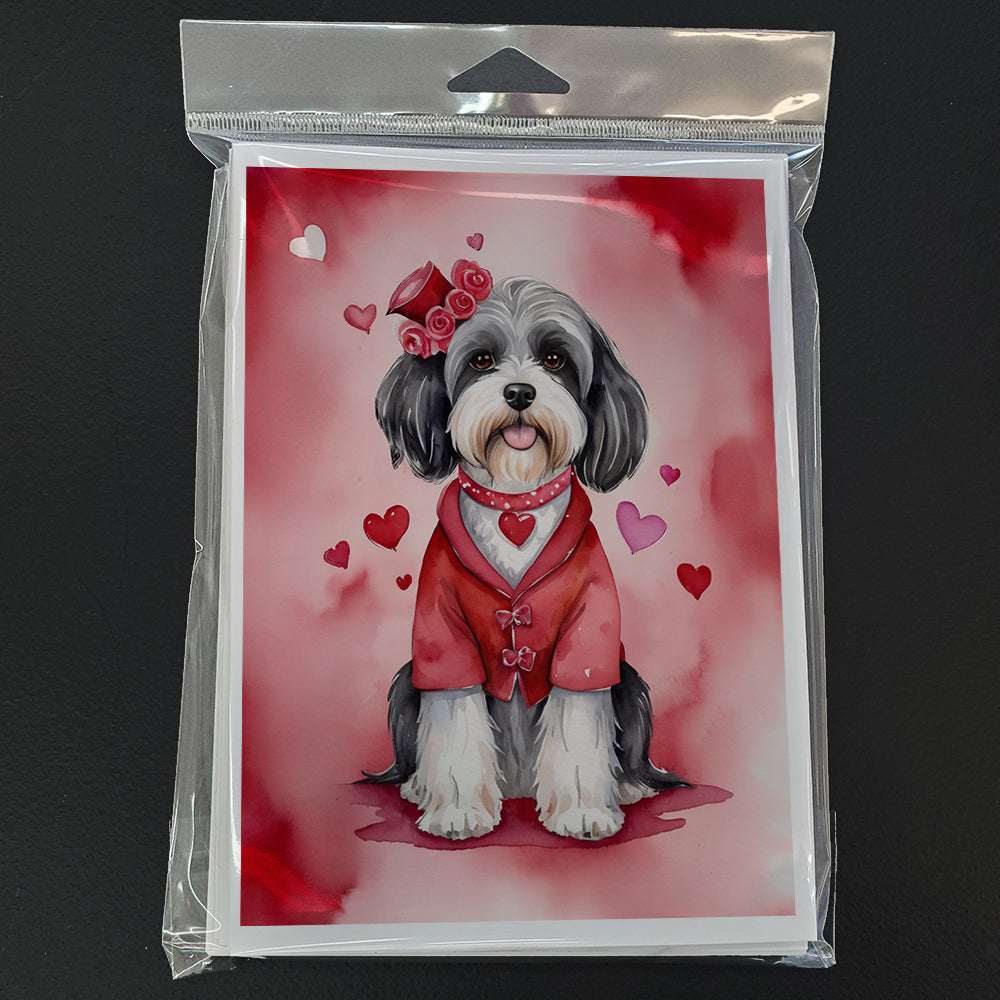 Tibetan Terrier My Valentine Greeting Cards Pack of 8