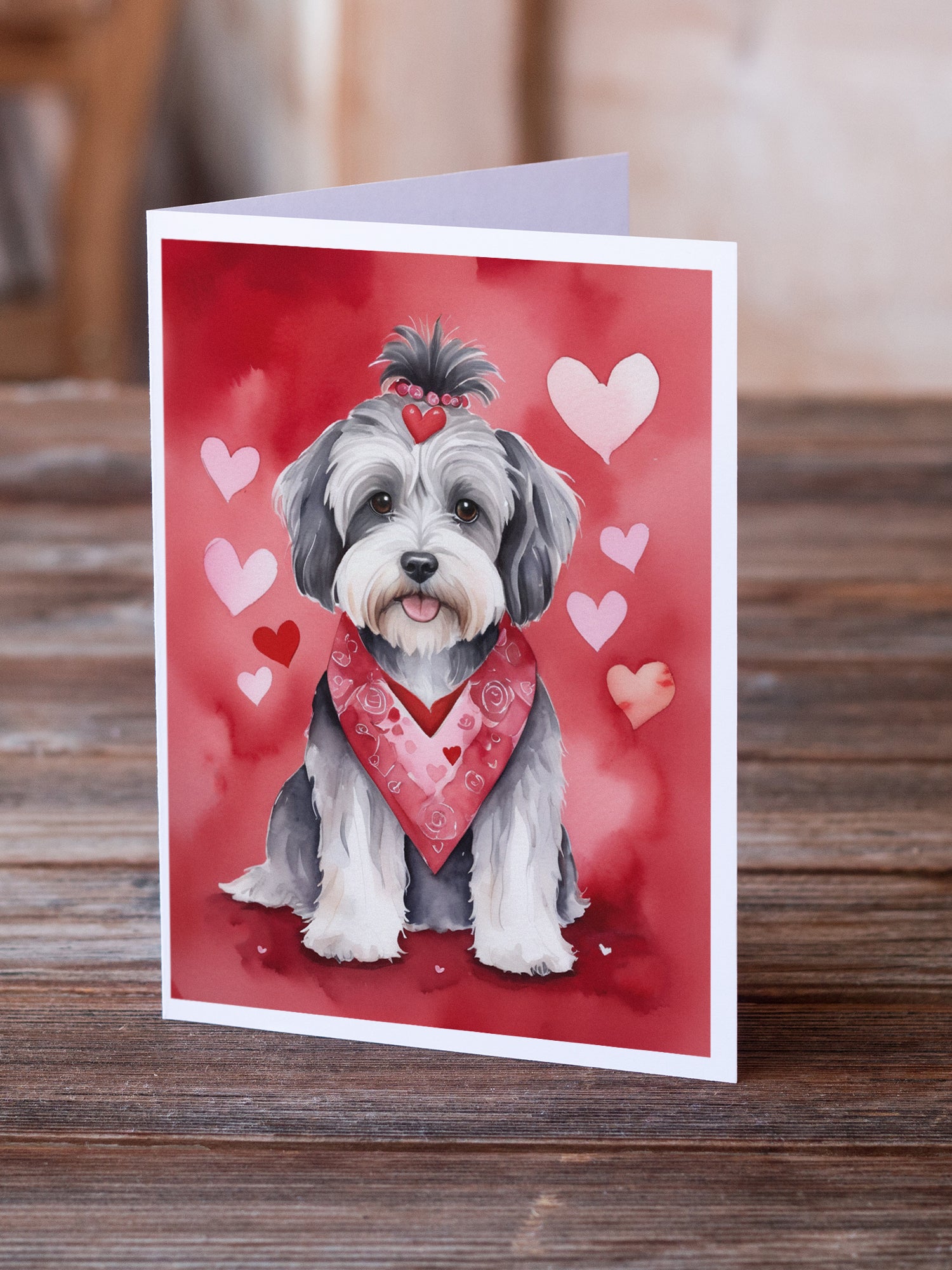 Tibetan Terrier My Valentine Greeting Cards Pack of 8