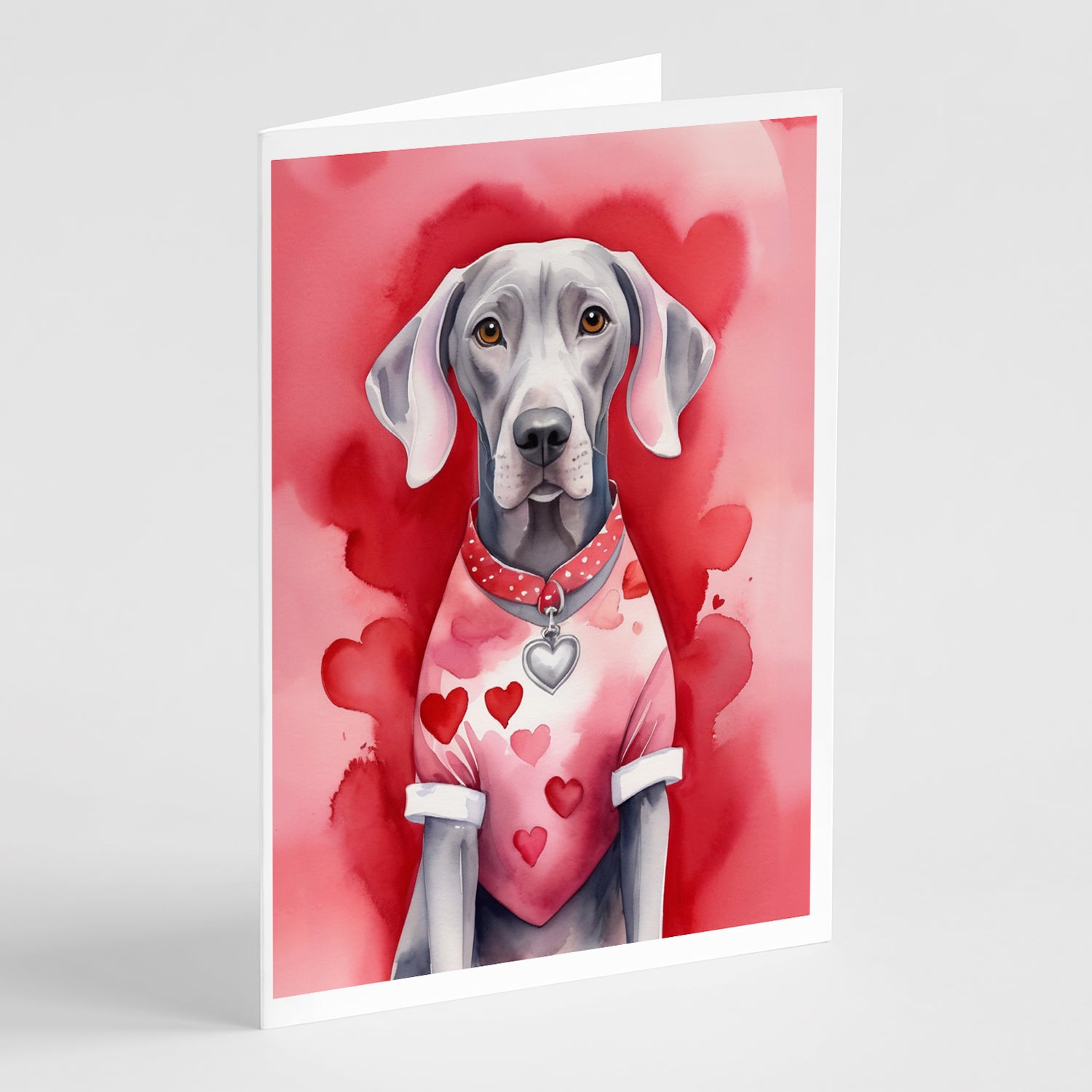 Buy this Weimaraner My Valentine Greeting Cards Pack of 8