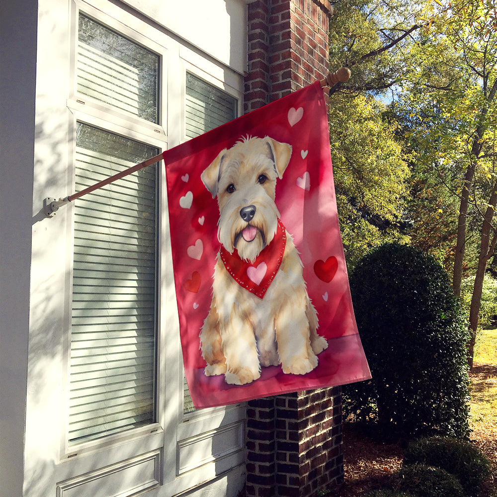 Wheaten Terrier My Valentine House Flag