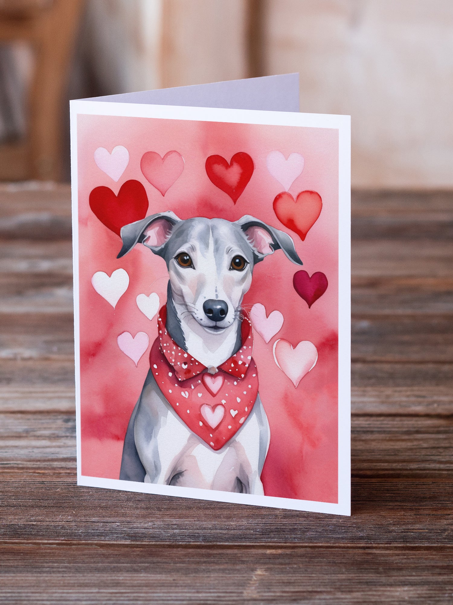 Whippet My Valentine Greeting Cards Pack of 8