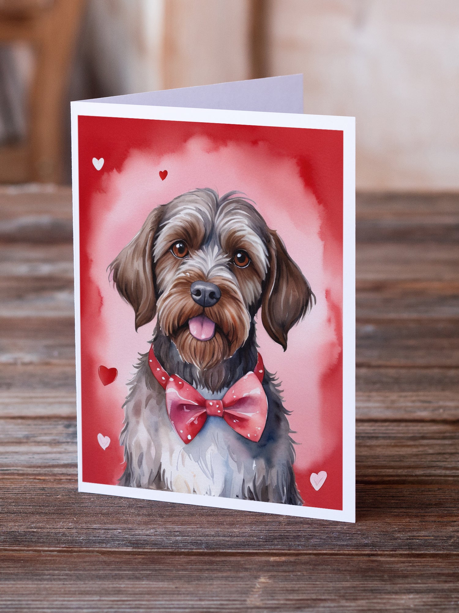 Wirehaired Pointing Griffon My Valentine Greeting Cards Pack of 8