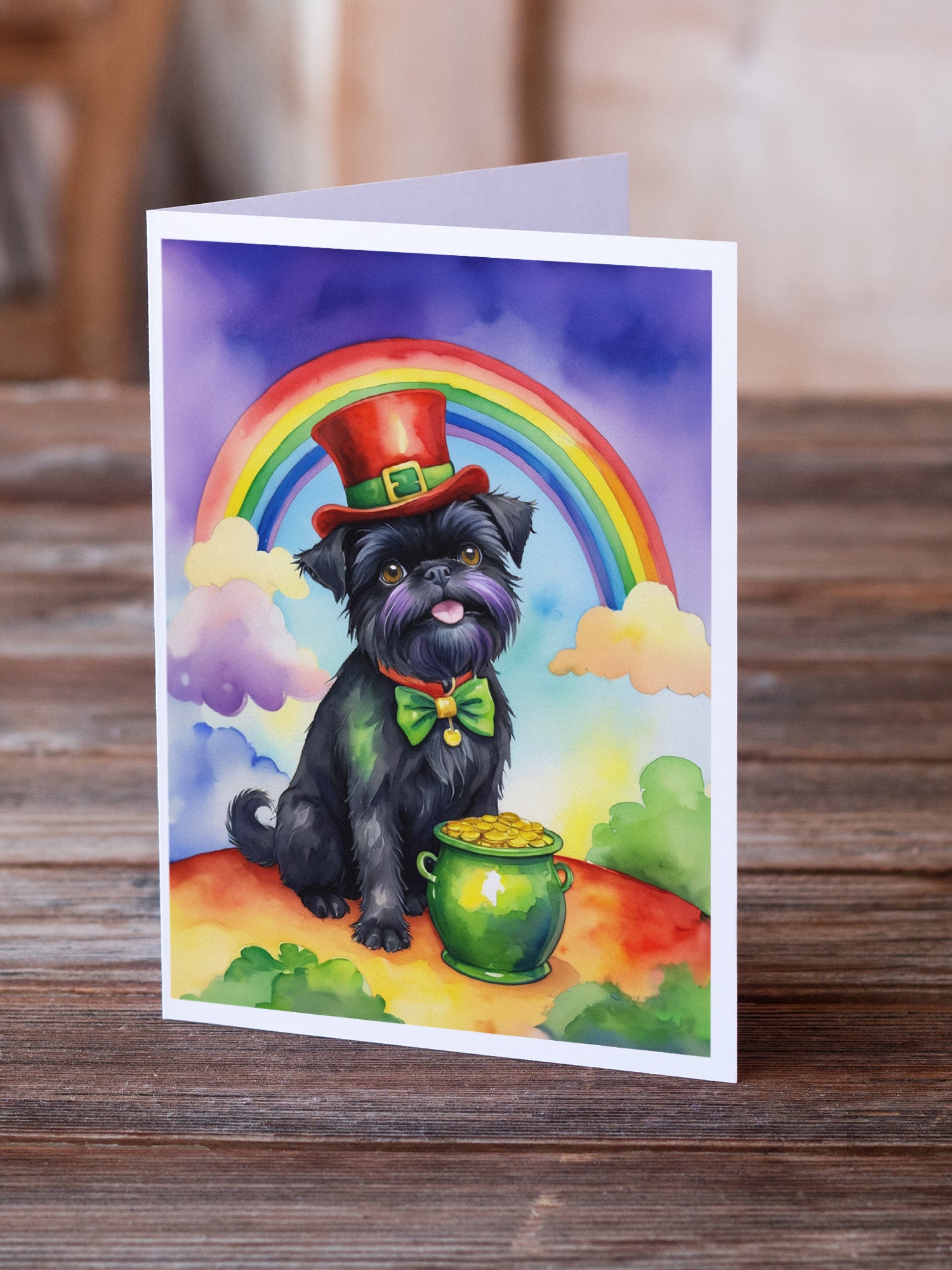 Buy this Affenpinscher St Patrick's Day Greeting Cards Pack of 8