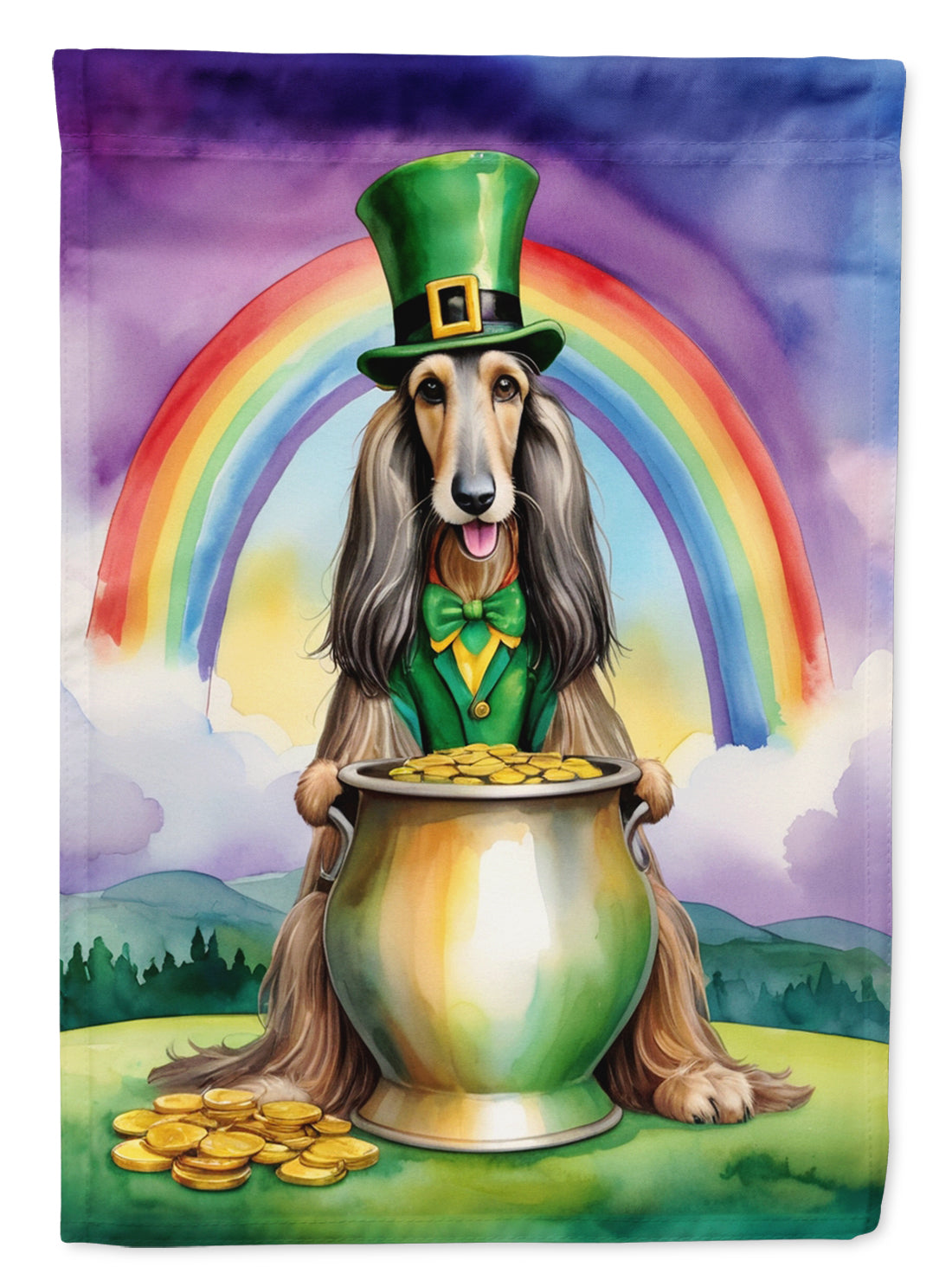 Buy this Afghan Hound St Patrick's Day House Flag