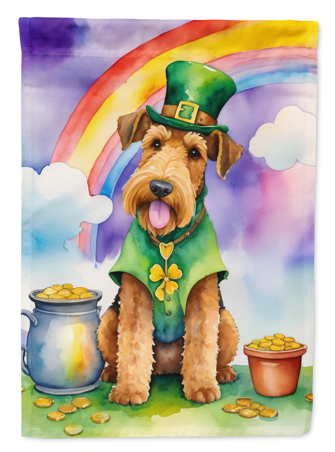 Buy this Airedale Terrier St Patrick's Day Garden Flag