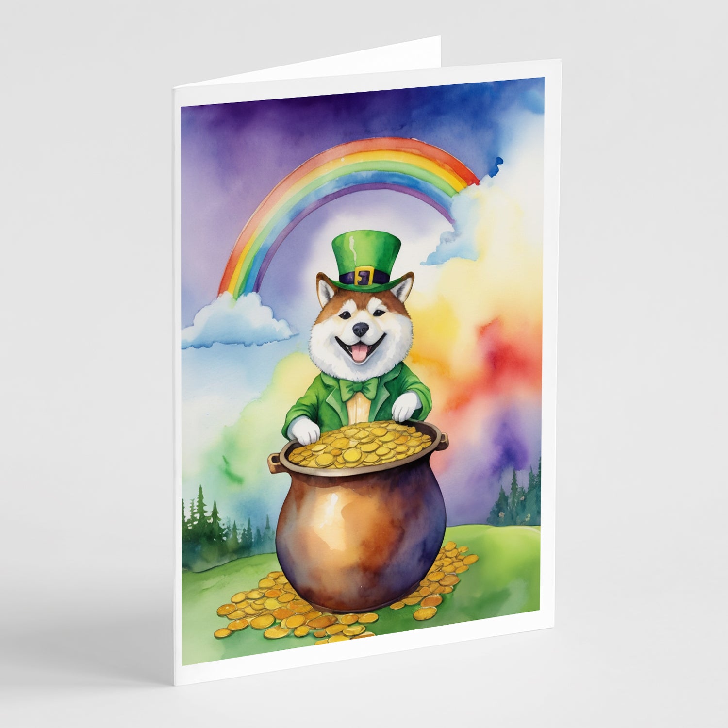 Buy this Akita St Patrick's Day Greeting Cards Pack of 8