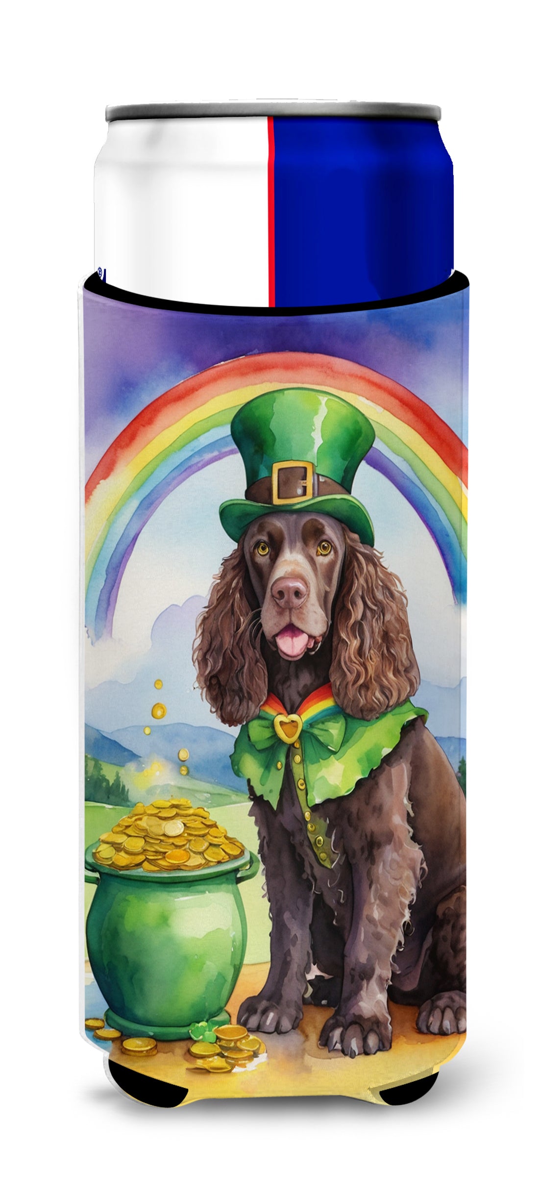 Buy this American Water Spaniel St Patrick's Day Hugger for Ultra Slim Cans