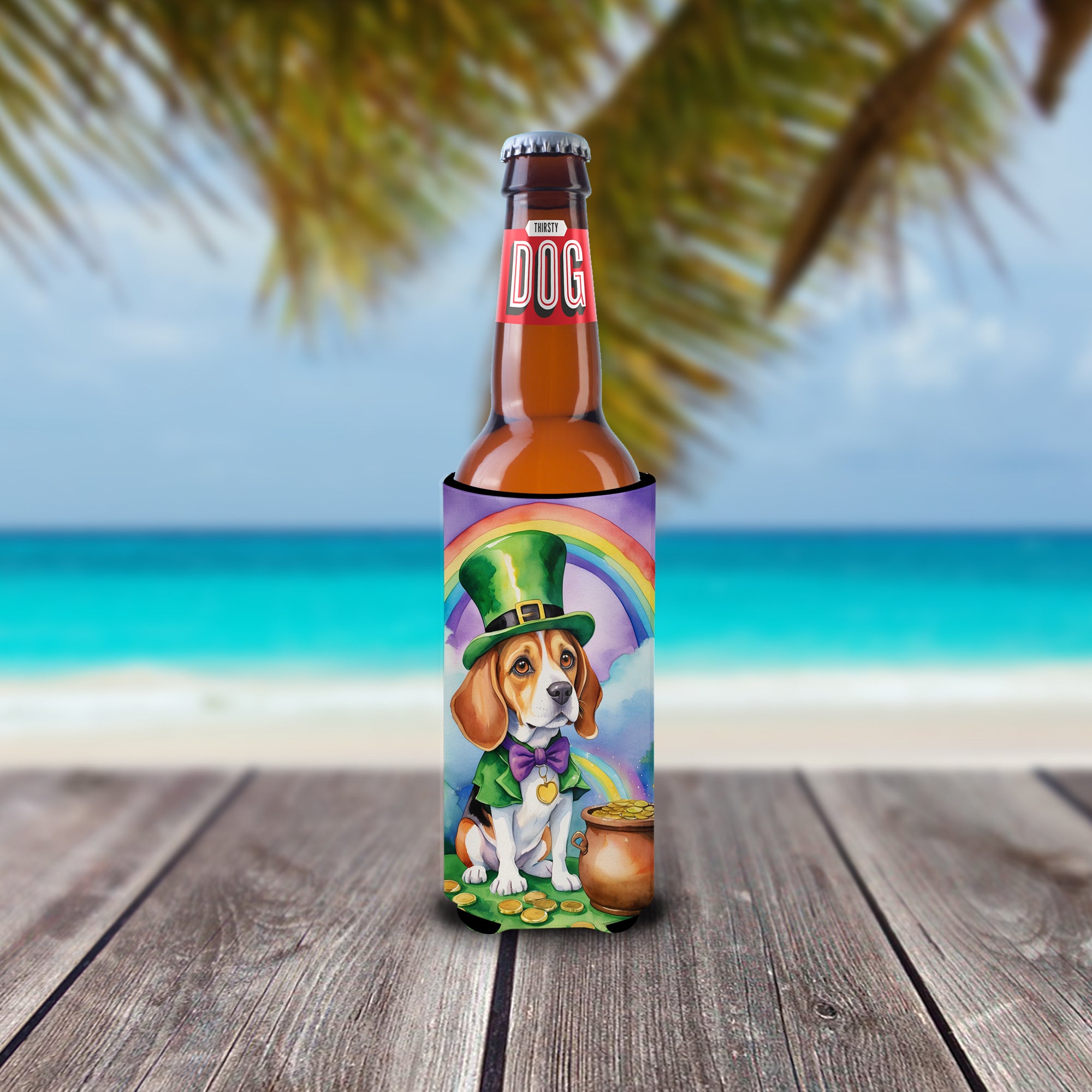 Buy this Beagle St Patrick's Day Hugger for Ultra Slim Cans