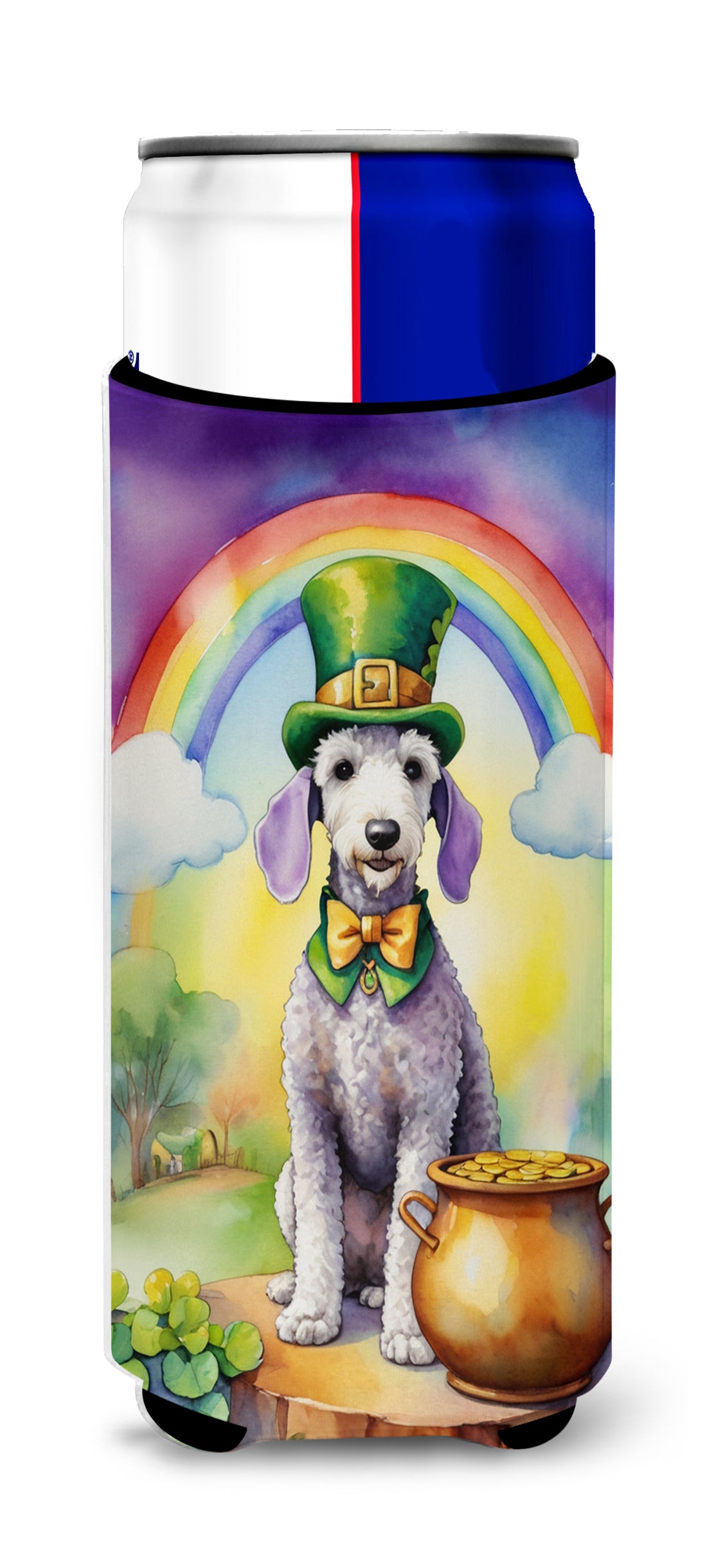 Buy this Bedlington Terrier St Patrick's Day Hugger for Ultra Slim Cans