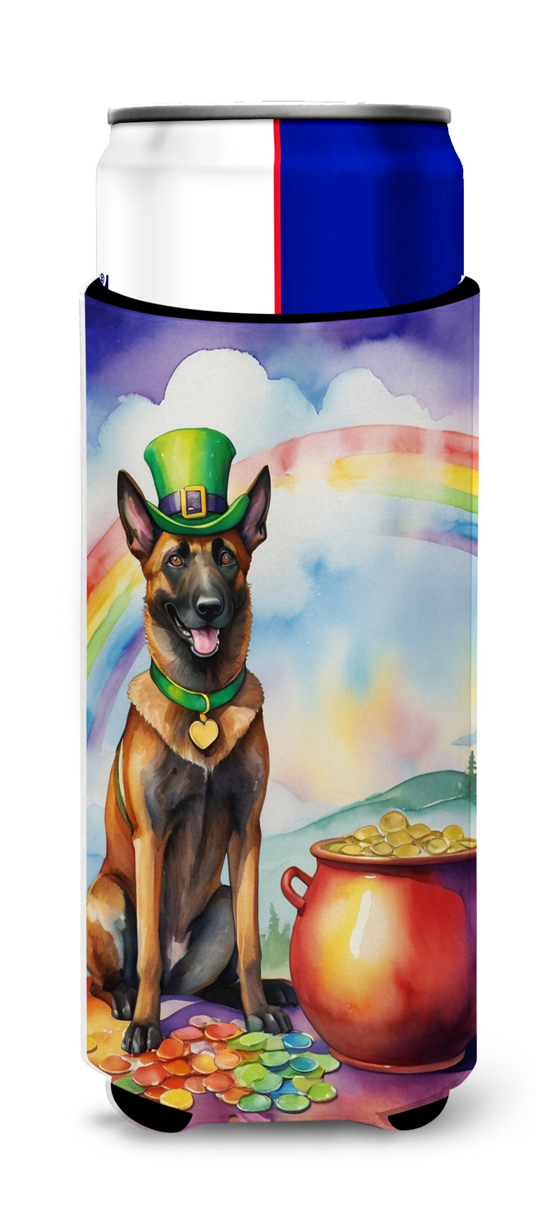 Buy this Belgian Malinois St Patrick's Day Hugger for Ultra Slim Cans