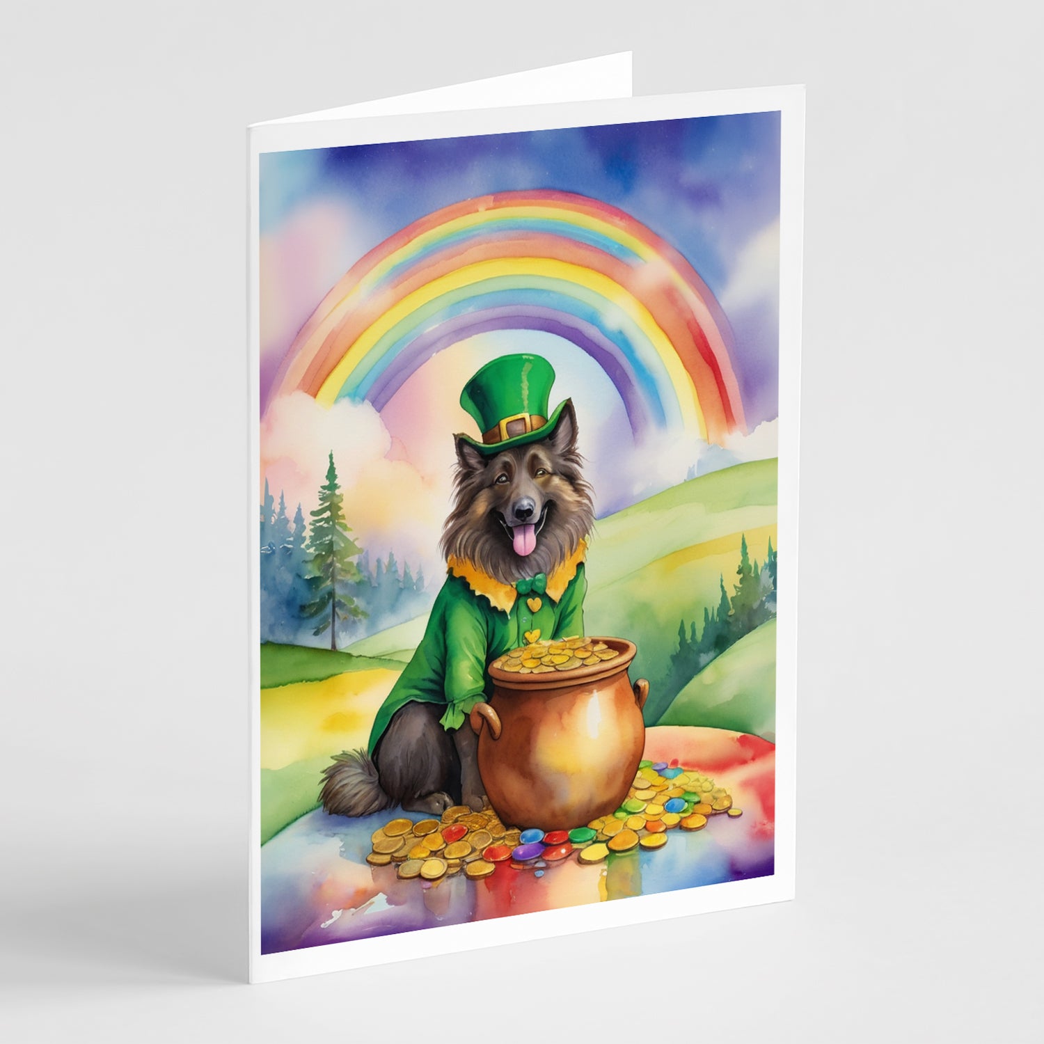 Buy this Belgian Tervuren St Patrick's Day Greeting Cards Pack of 8