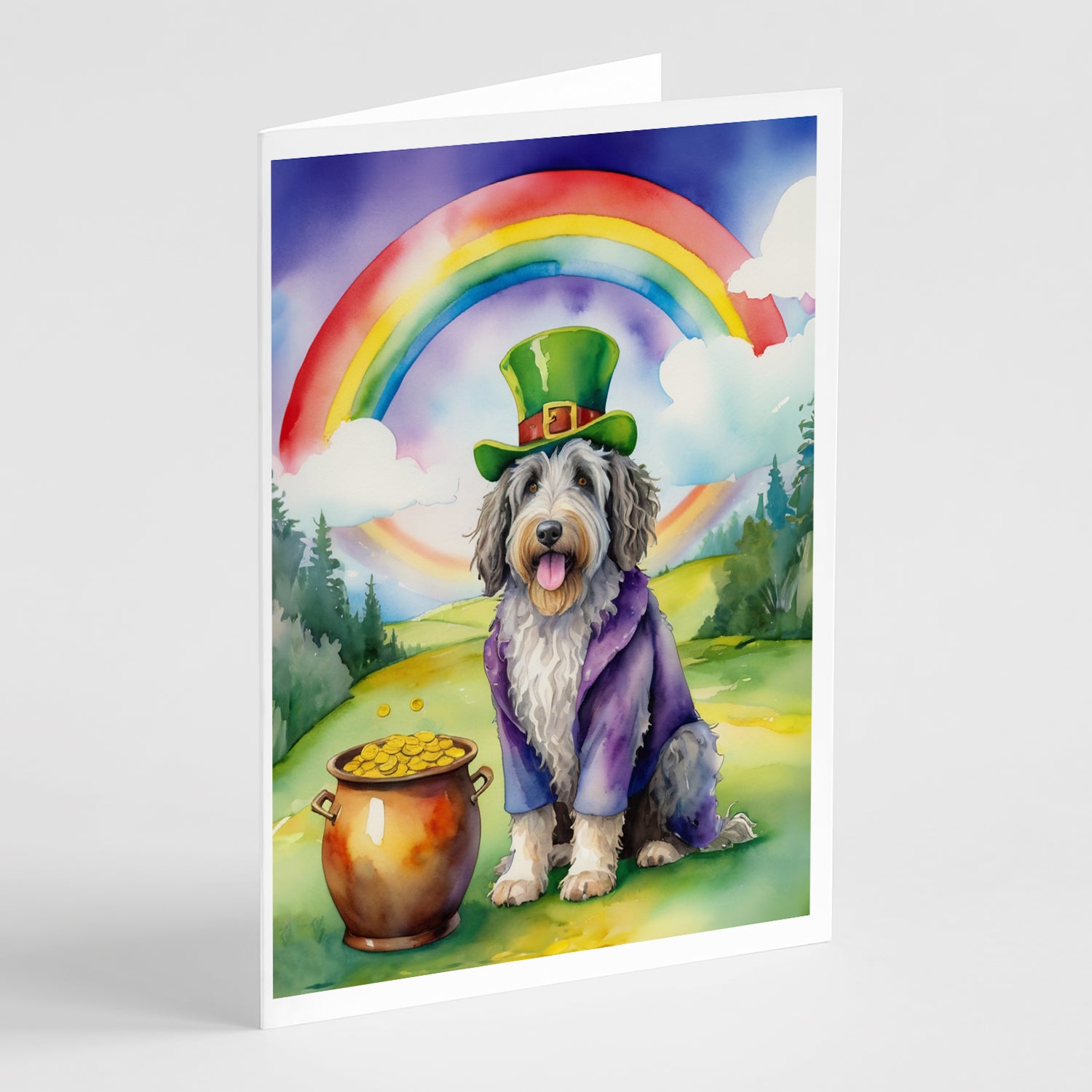 Buy this Bergamasco Sheepdog St Patrick's Day Greeting Cards Pack of 8