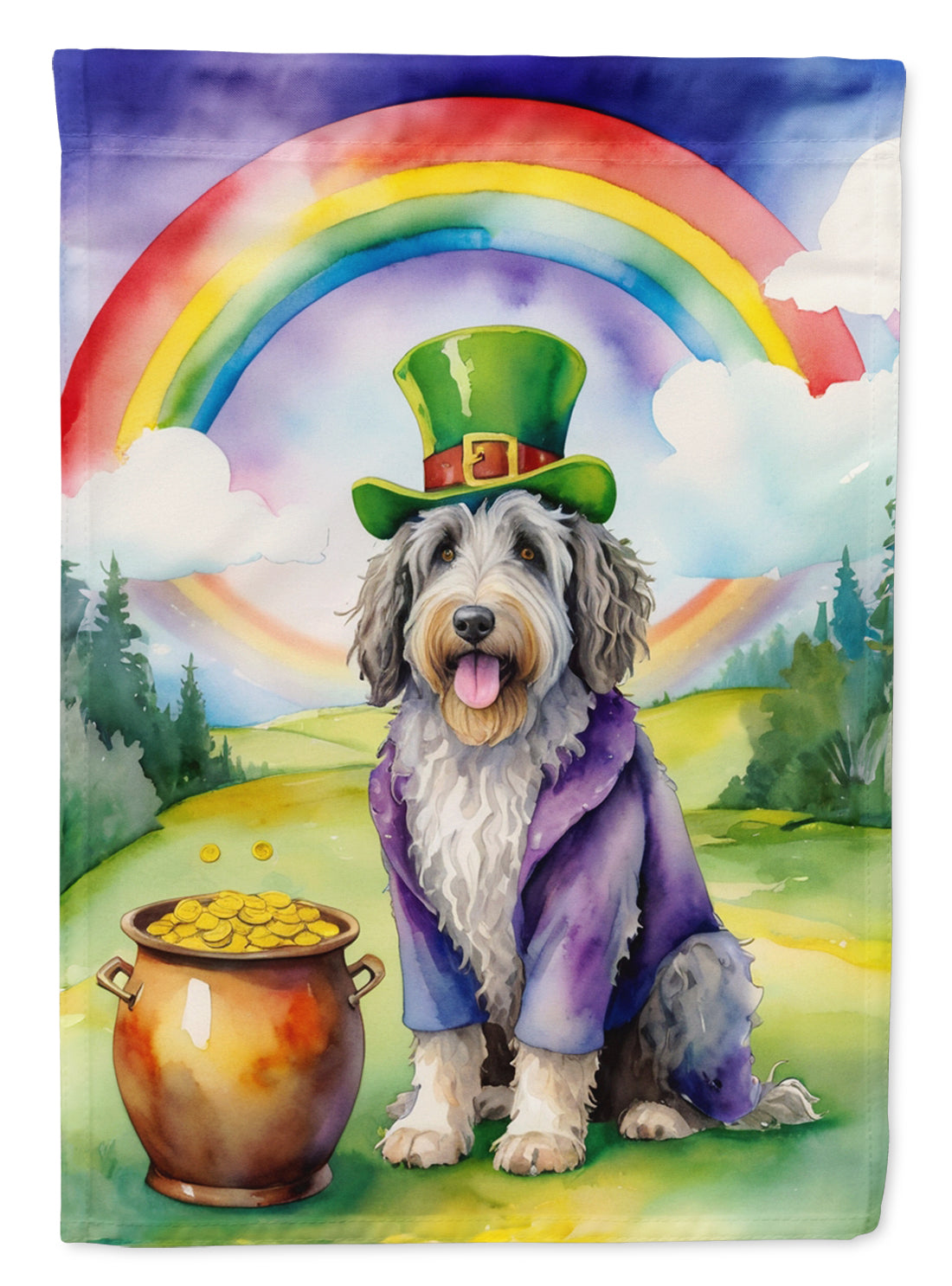 Buy this Bergamasco Sheepdog St Patrick's Day Garden Flag