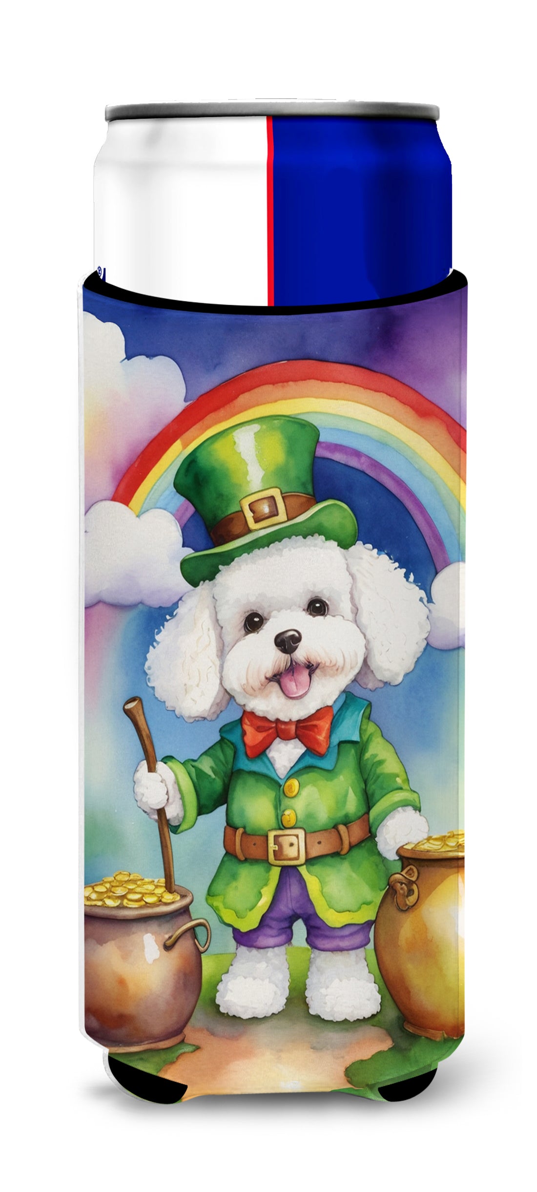 Buy this Bichon Frise St Patrick's Day Hugger for Ultra Slim Cans