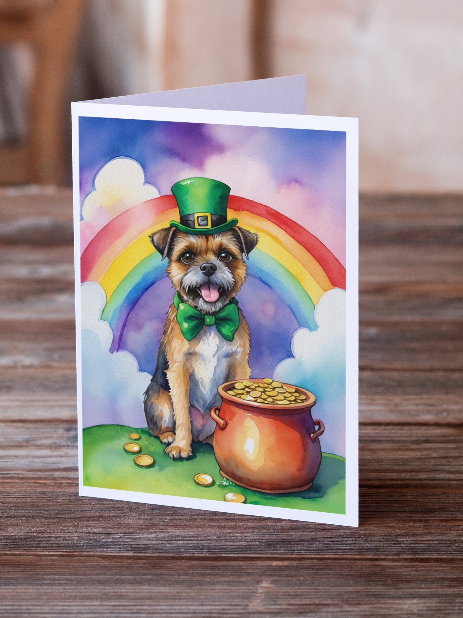 Buy this Border Terrier St Patrick's Day Greeting Cards Pack of 8