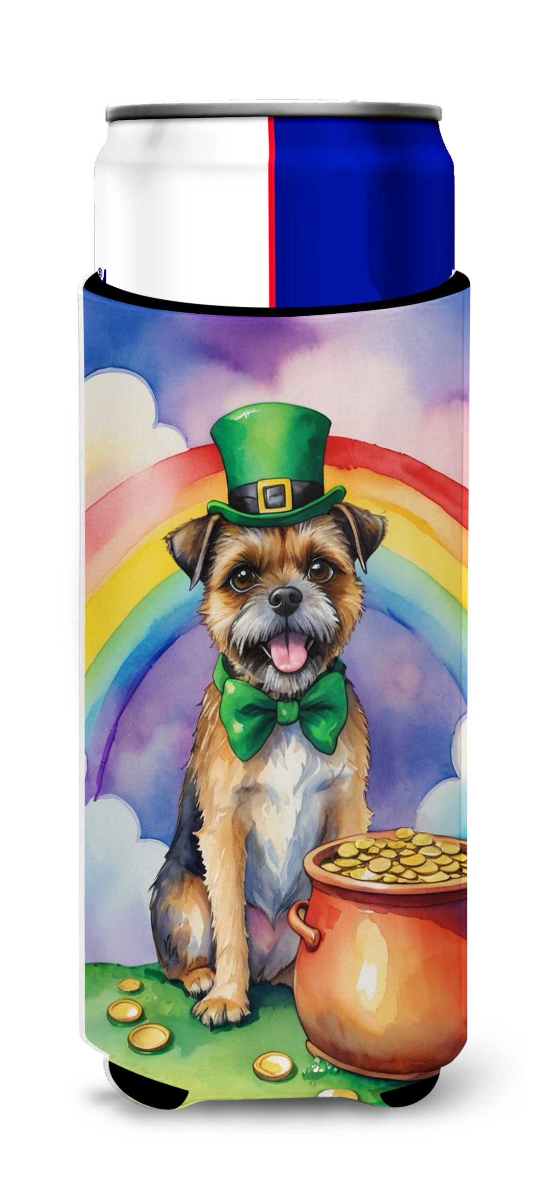 Buy this Border Terrier St Patrick's Day Hugger for Ultra Slim Cans