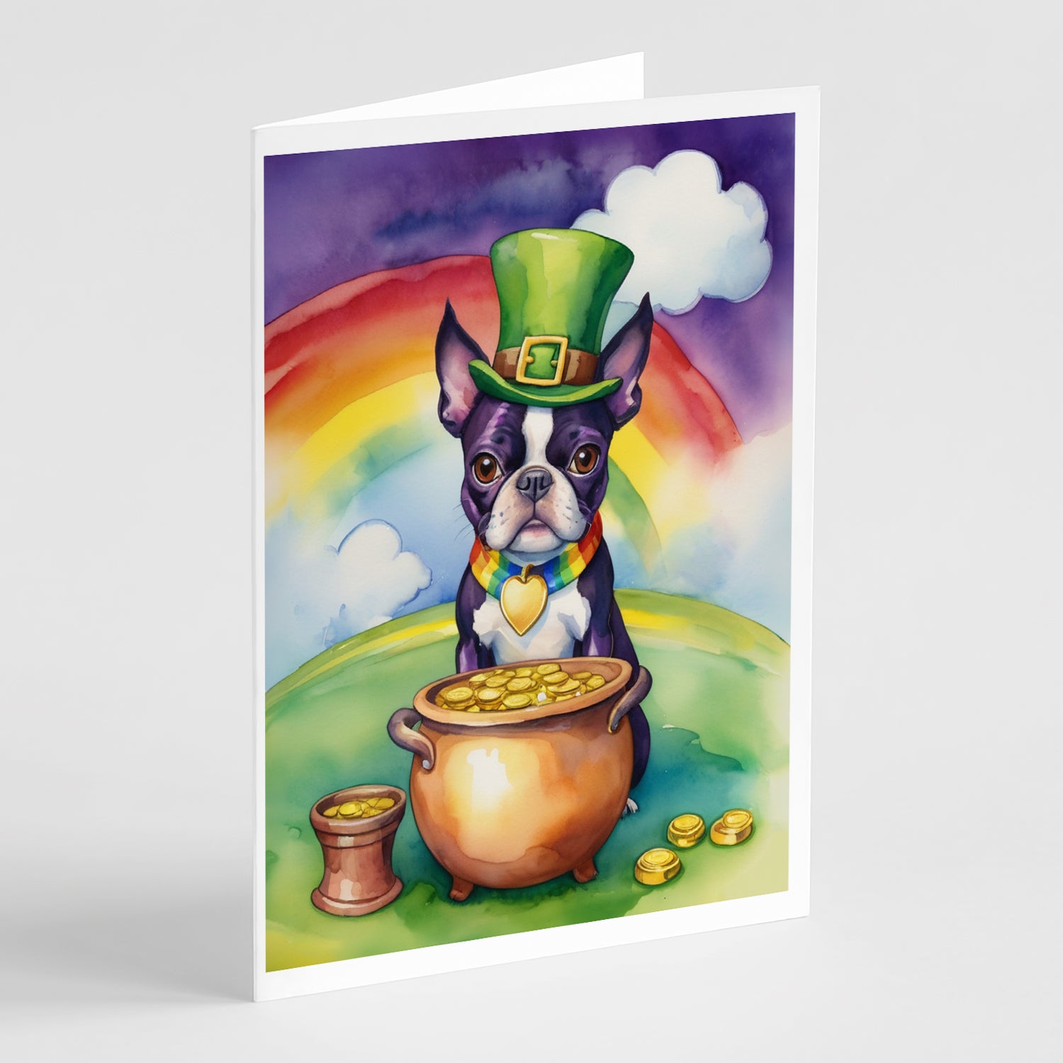 Buy this Boston Terrier St Patrick's Day Greeting Cards Pack of 8