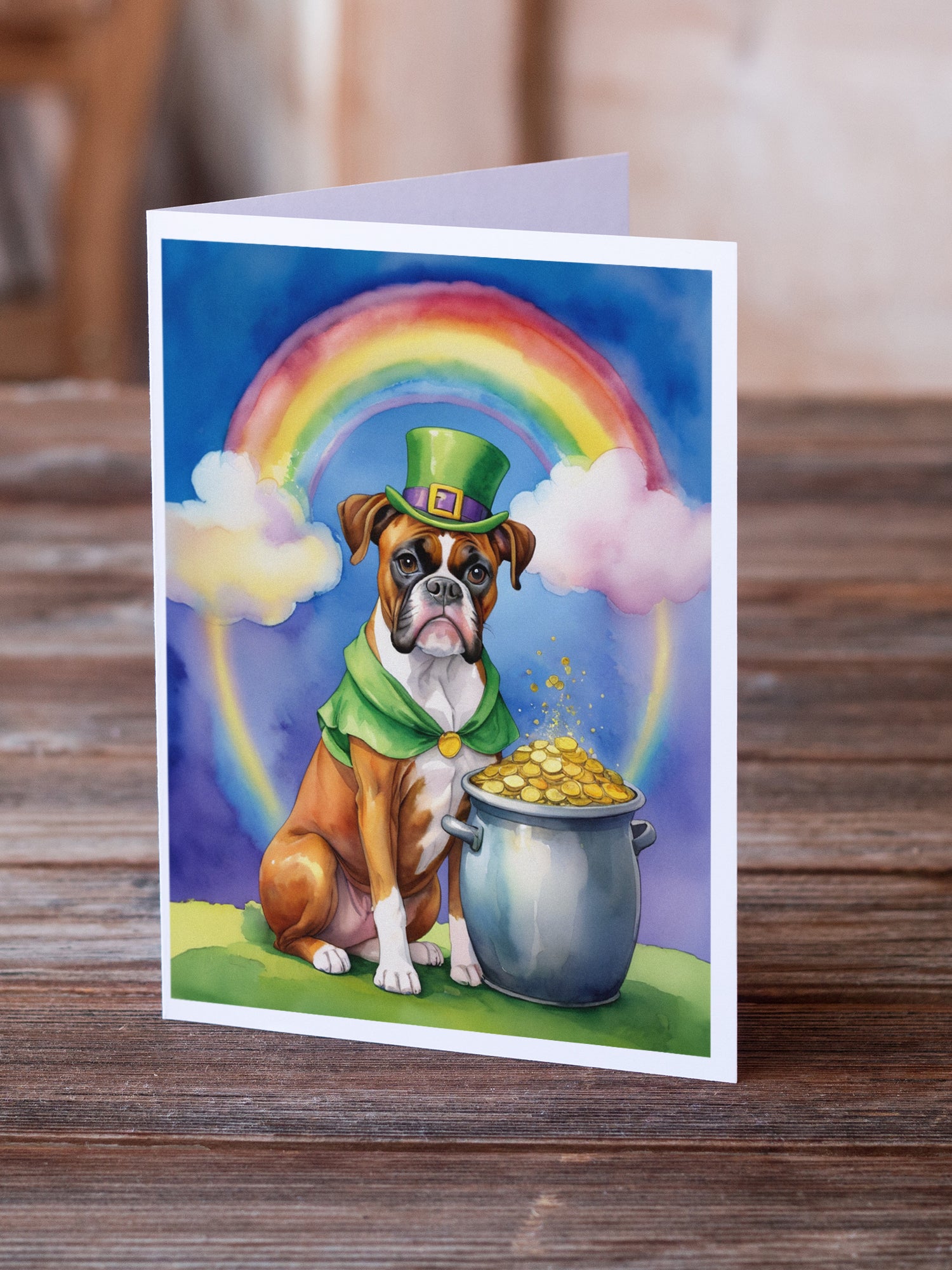 Buy this Boxer St Patrick's Day Greeting Cards Pack of 8