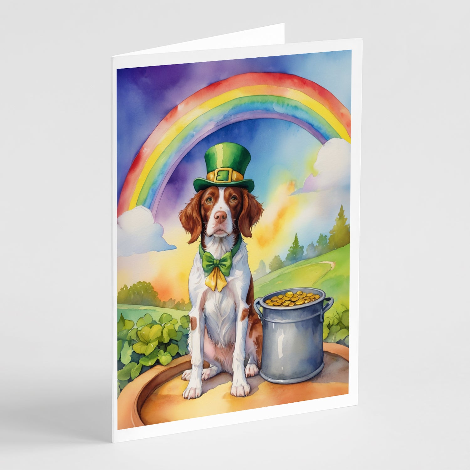 Buy this Brittany Spaniel St Patrick's Day Greeting Cards Pack of 8