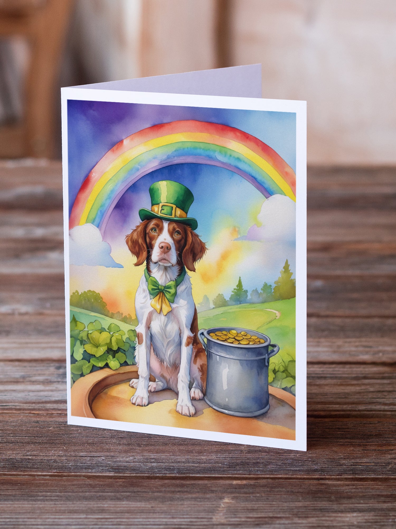 Buy this Brittany Spaniel St Patrick's Day Greeting Cards Pack of 8