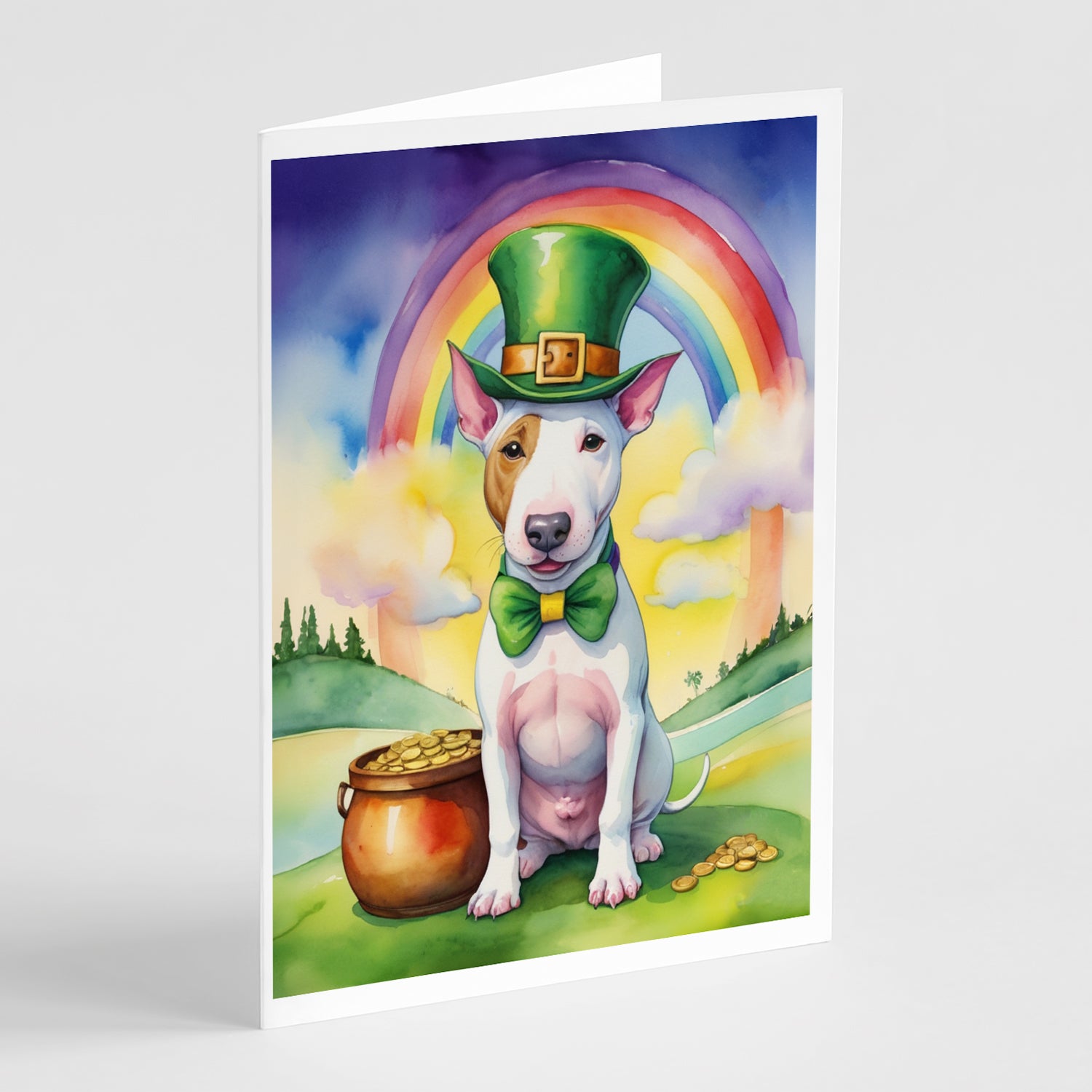 Buy this Bull Terrier St Patrick's Day Greeting Cards Pack of 8