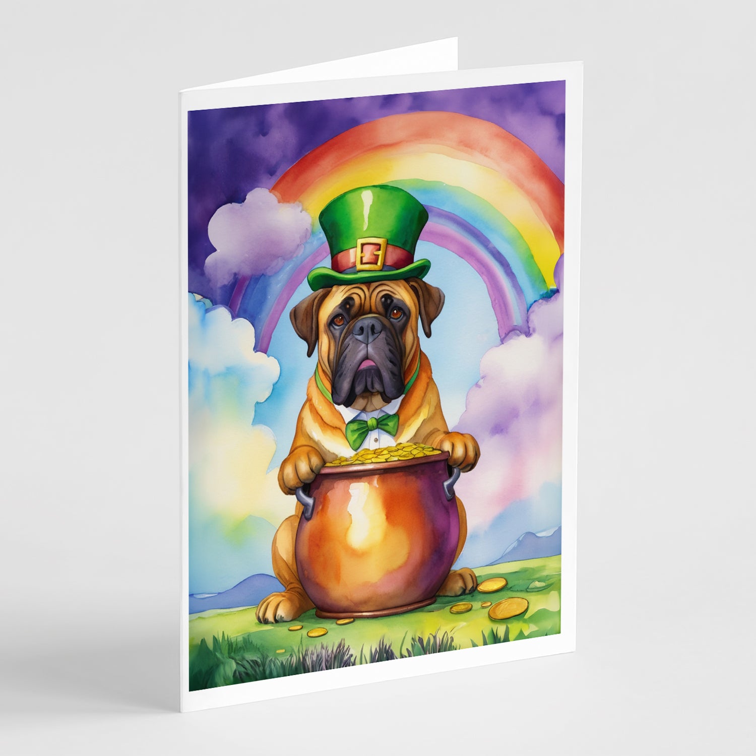 Buy this Bullmastiff St Patrick's Day Greeting Cards Pack of 8