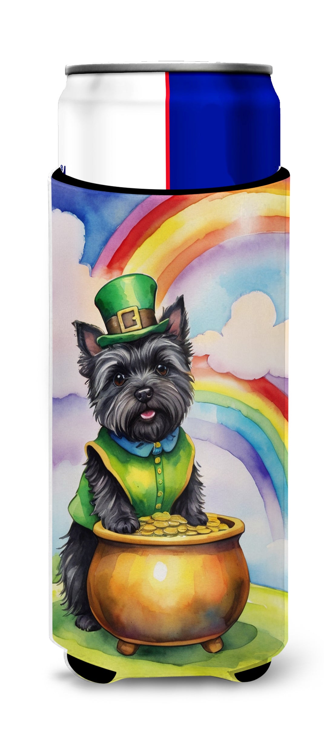 Buy this Cairn Terrier St Patrick's Day Hugger for Ultra Slim Cans