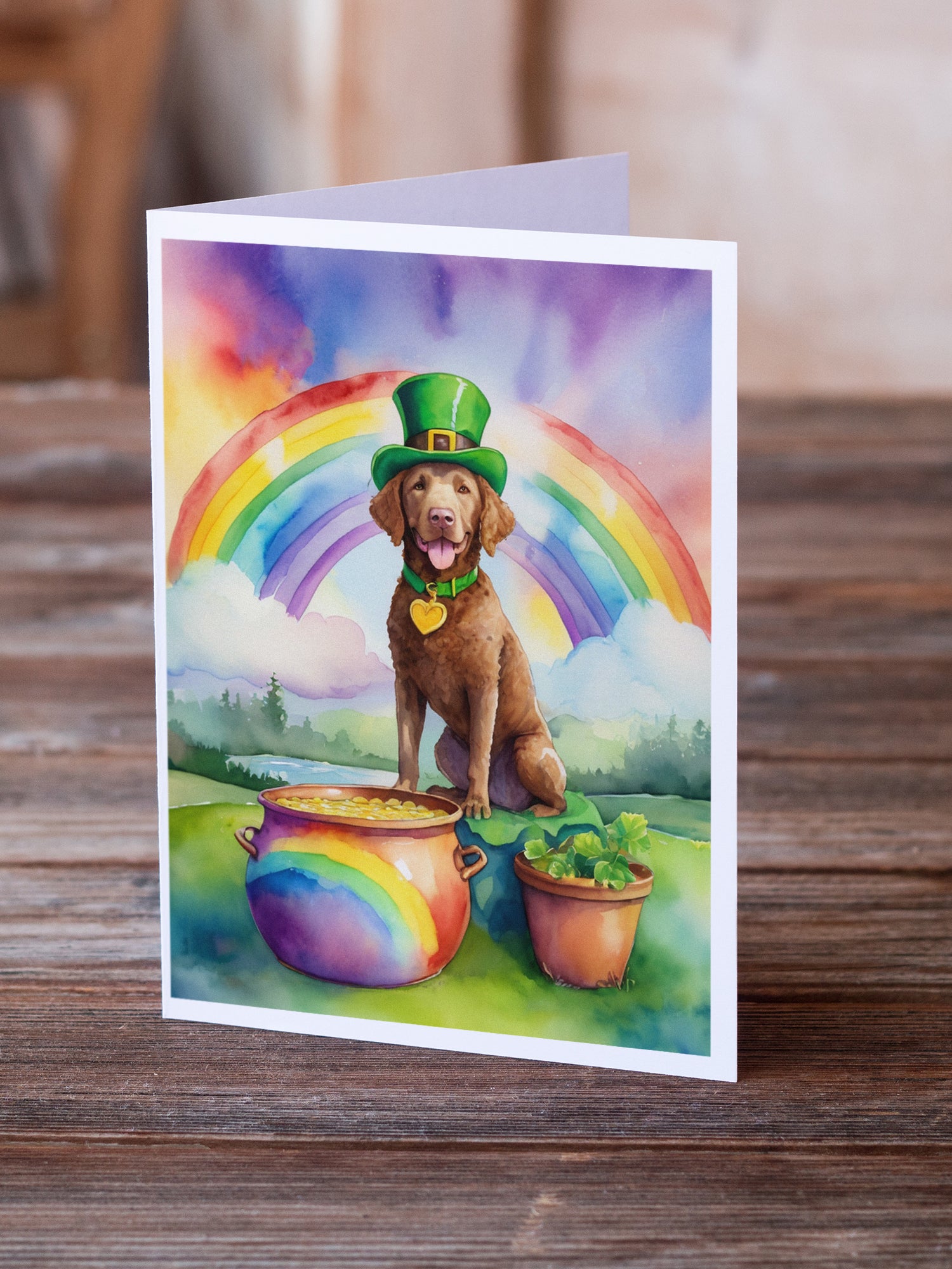 Chesapeake Bay Retriever St Patrick's Day Greeting Cards Pack of 8