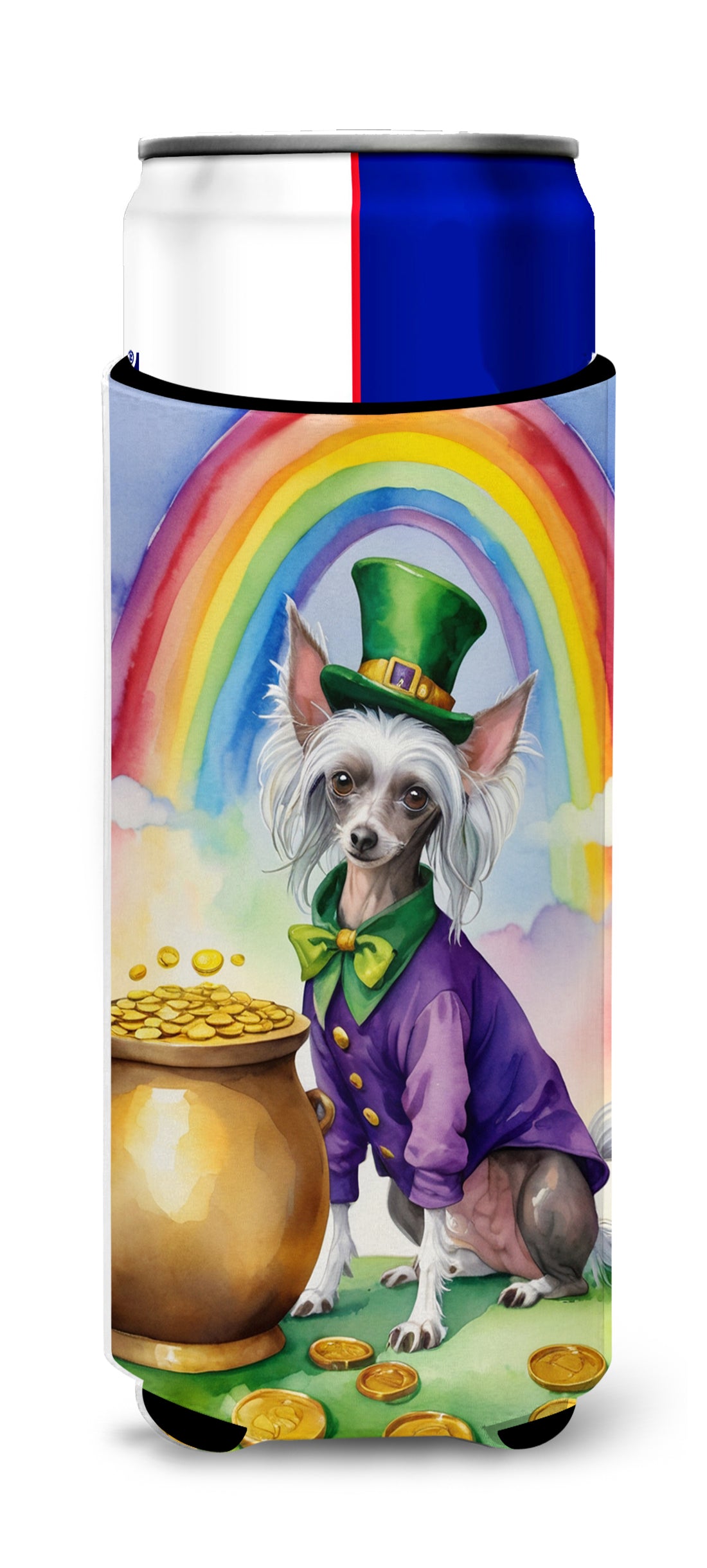 Buy this Chinese Crested St Patrick's Day Hugger for Ultra Slim Cans